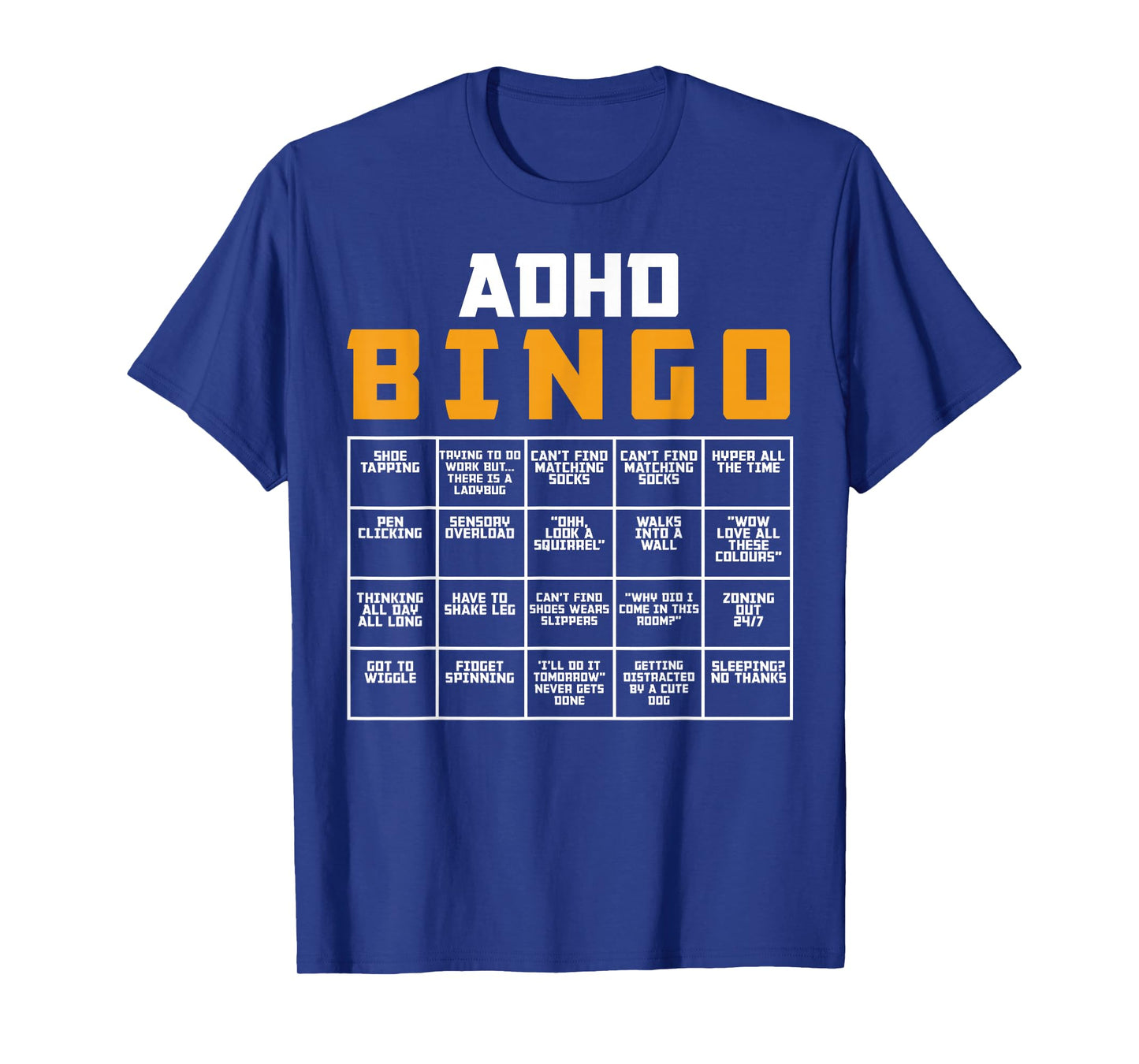 World Mental Health Awareness Day ADHD Bingo Funny T-Shirt
