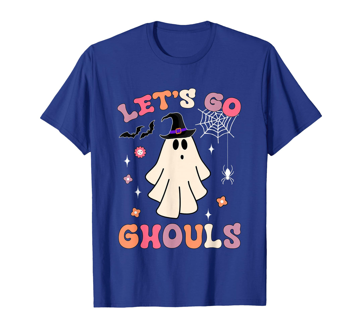 Halloween Ghost Witch Costumes Retro Groovy Let's Go Ghouls T-Shirt