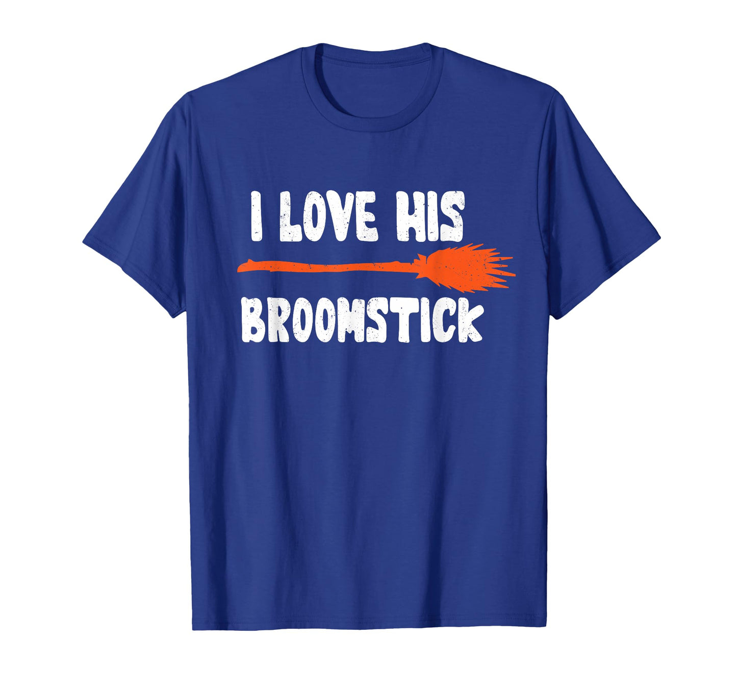 I Love His Broomstick Funny Halloween Witch Couple Matching T-Shirt