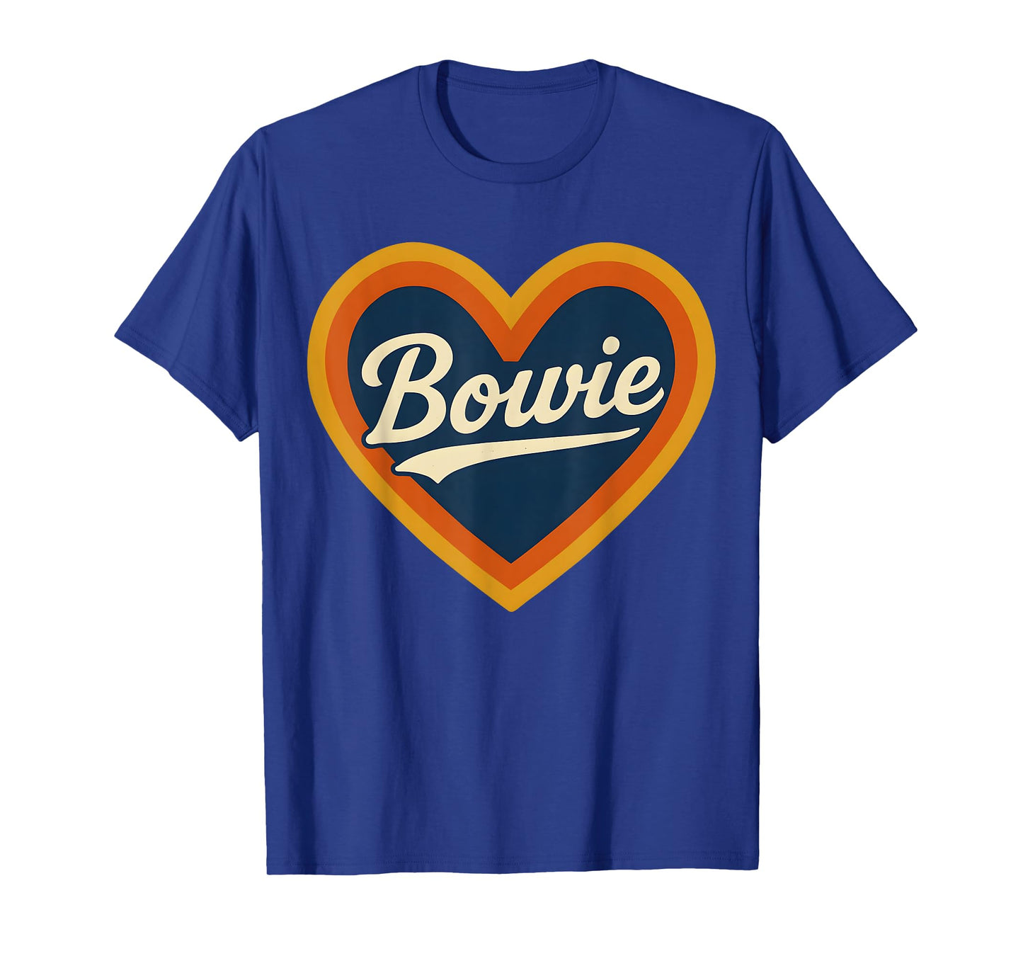 Retro Bowie Heart Typography Graphic Gift For Men Women T-Shirt