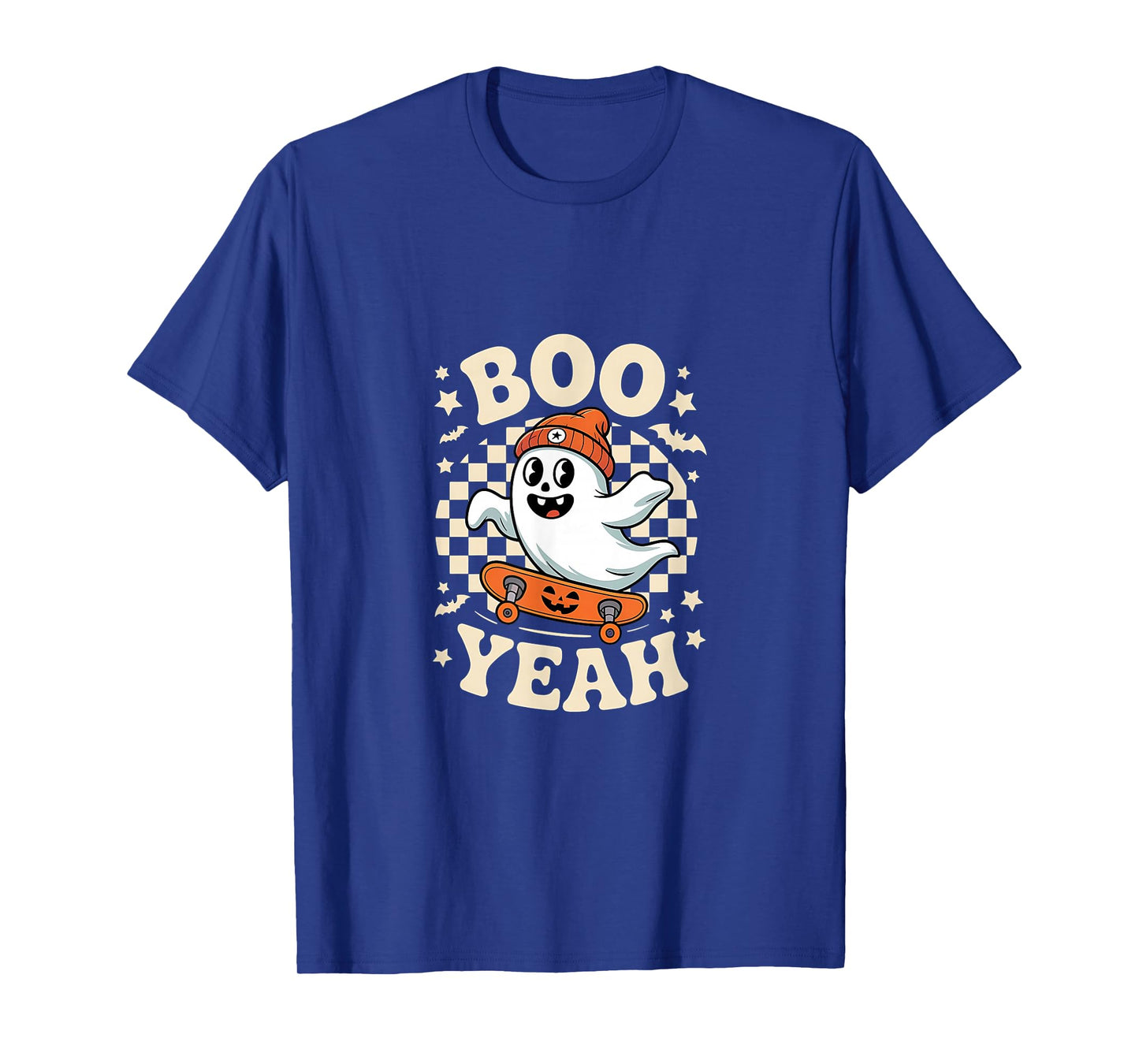 Boo Yeah Halloween Ghost Boys Retro Skateboard Toddler Kids T-Shirt