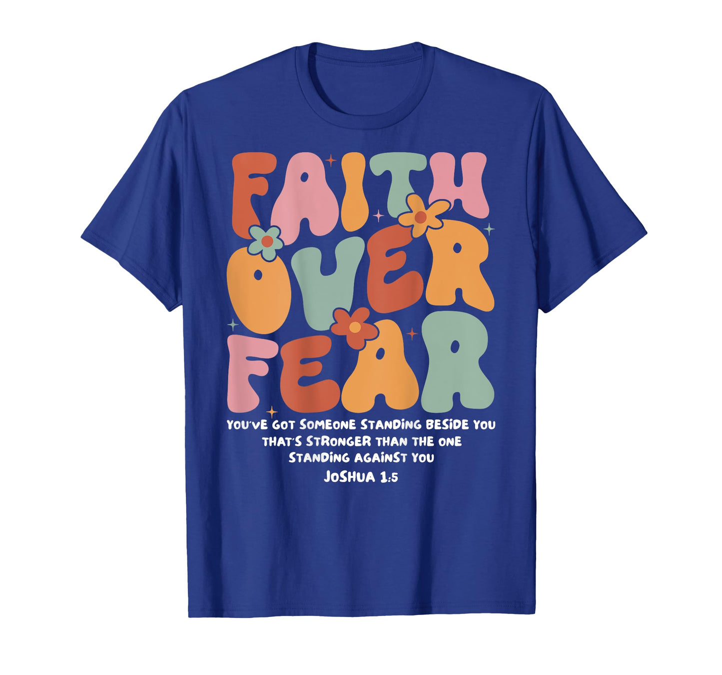 Faith Over Fear Christian Groovy Retro Men Women Kids T-Shirt