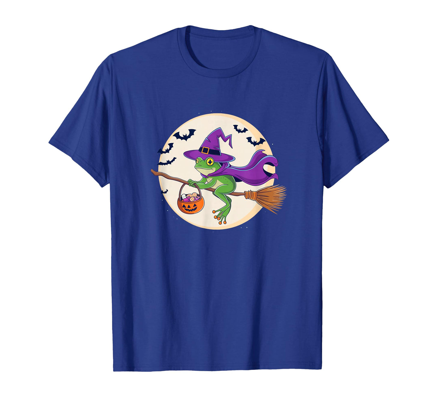 Frog Witch Hat Pumpkin Halloween Costume Men Women Kids T-Shirt