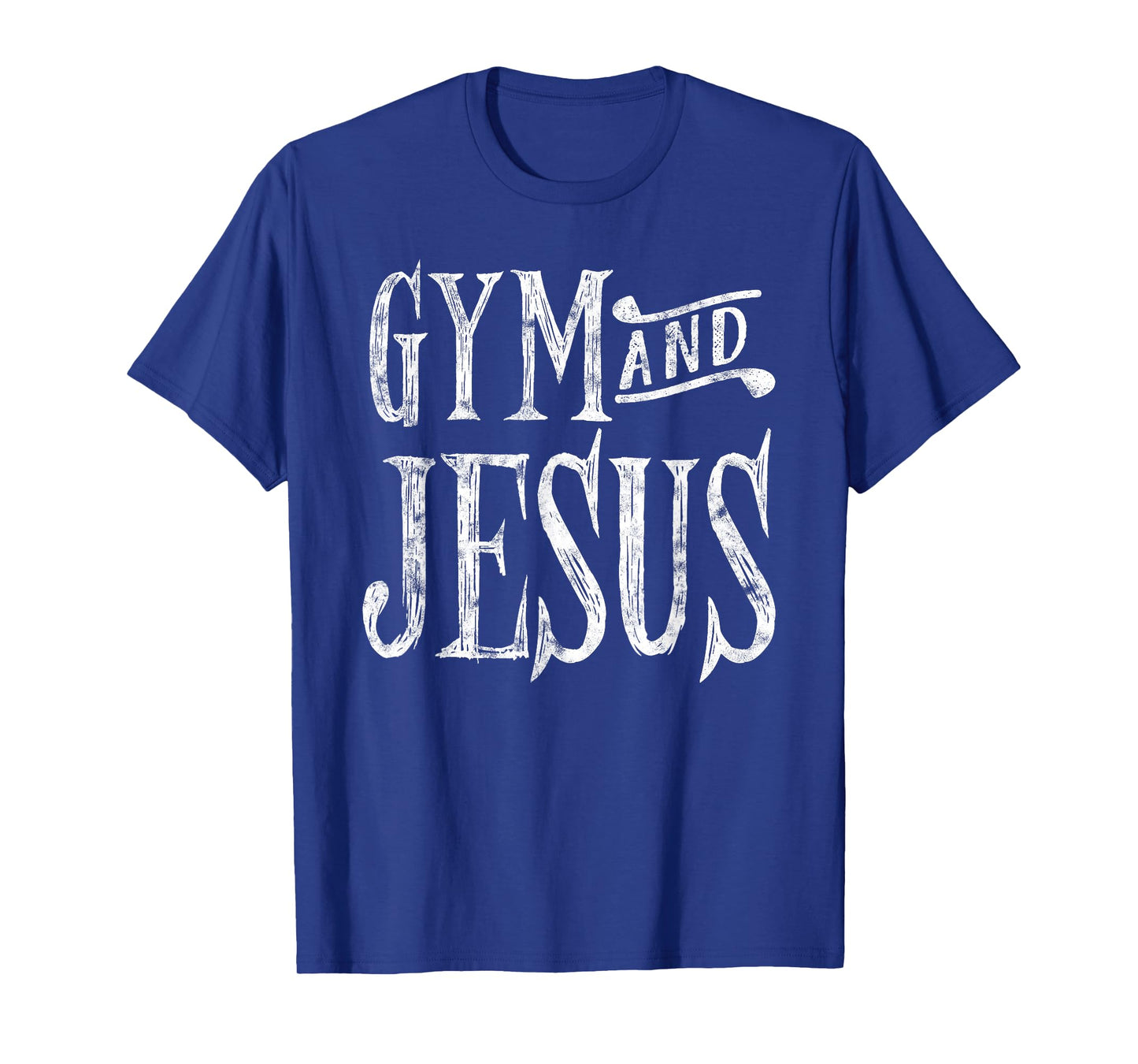 Distressed Gym and Jesus Christian Workout T-Shirt