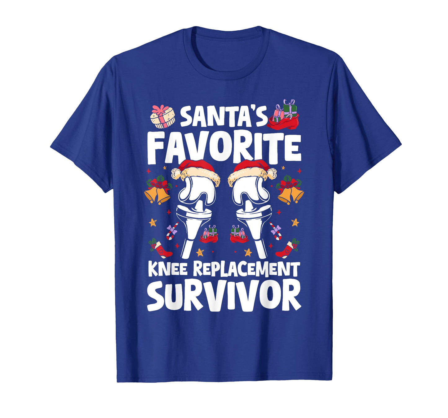 Santas Favorite Knee Replacement Survivor Surgery Xmas T-Shirt