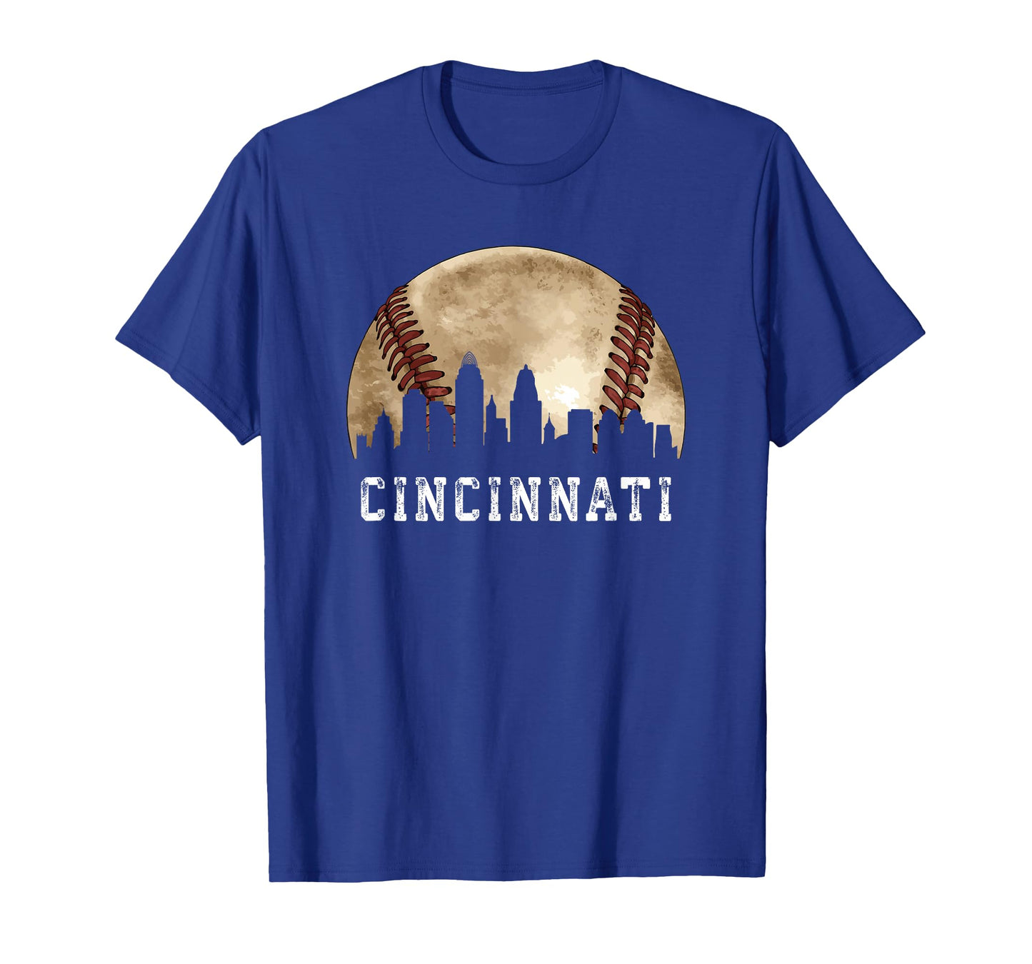 Cincinnati Skyline City Vintage Baseball Lover T-Shirt