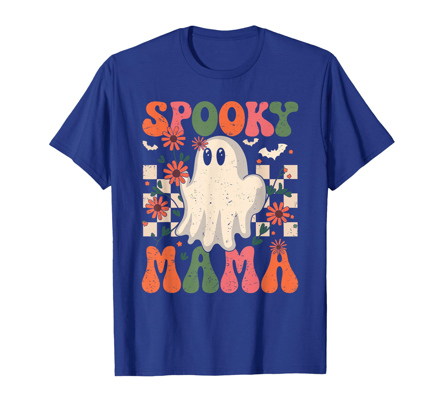 Spooky Mama Groovy Vintage Ghost Halloween Spooky Mom Mother T-Shirt