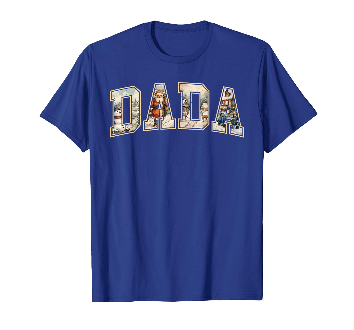 Dada Christmas Vintage Xmas Dad Family Matching Pajamas T-Shirt