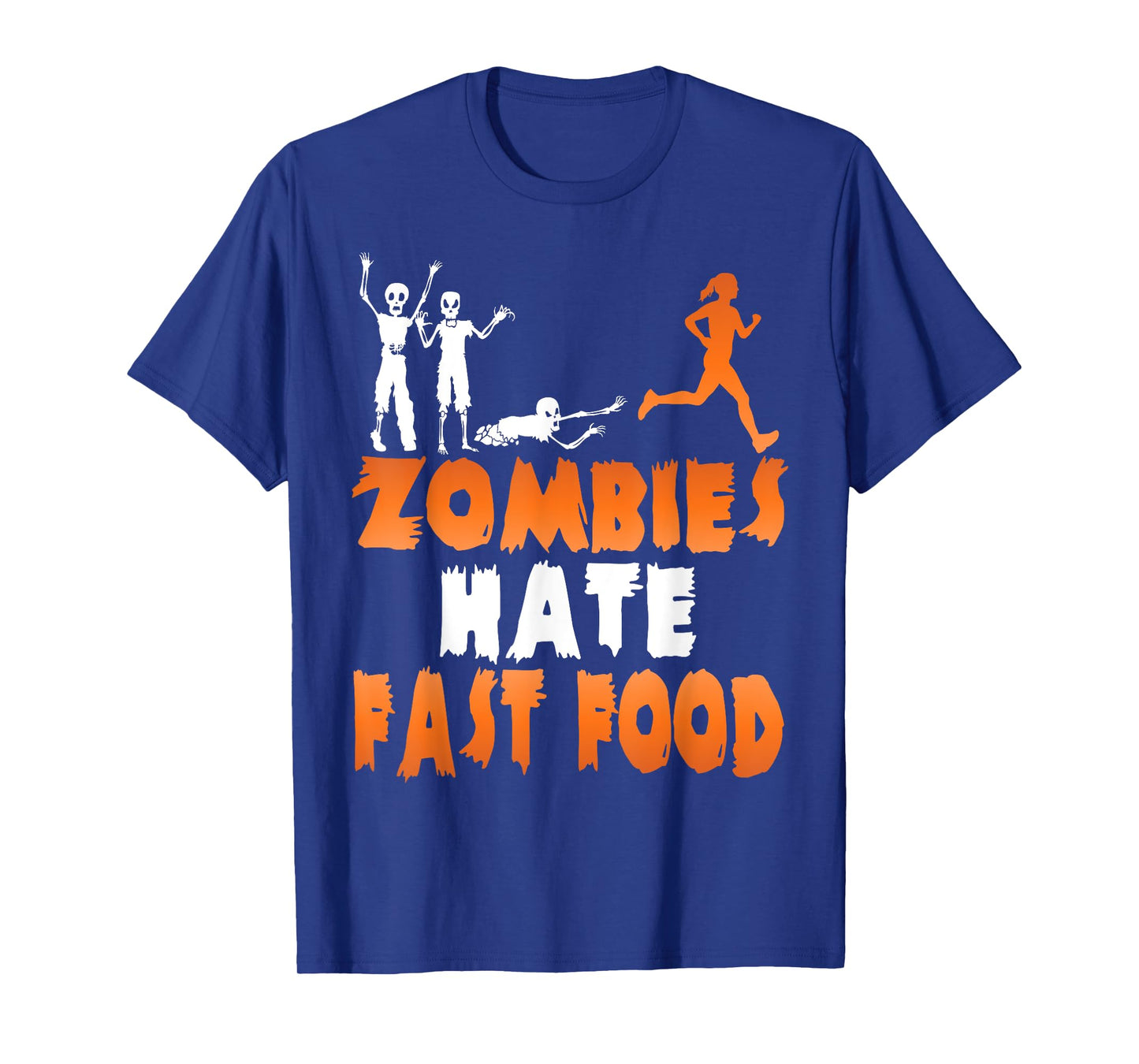 Zombies Hate Fast Food Funny Halloween Running T-Shirt