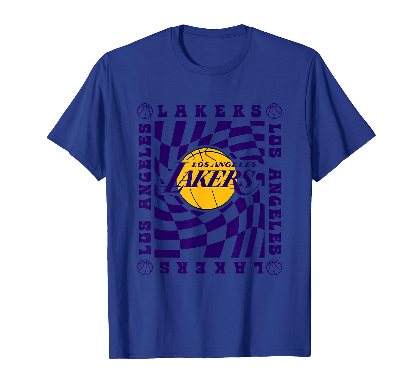 NBA Los Angeles Lakers Retro Checkerboard Wave T-Shirt