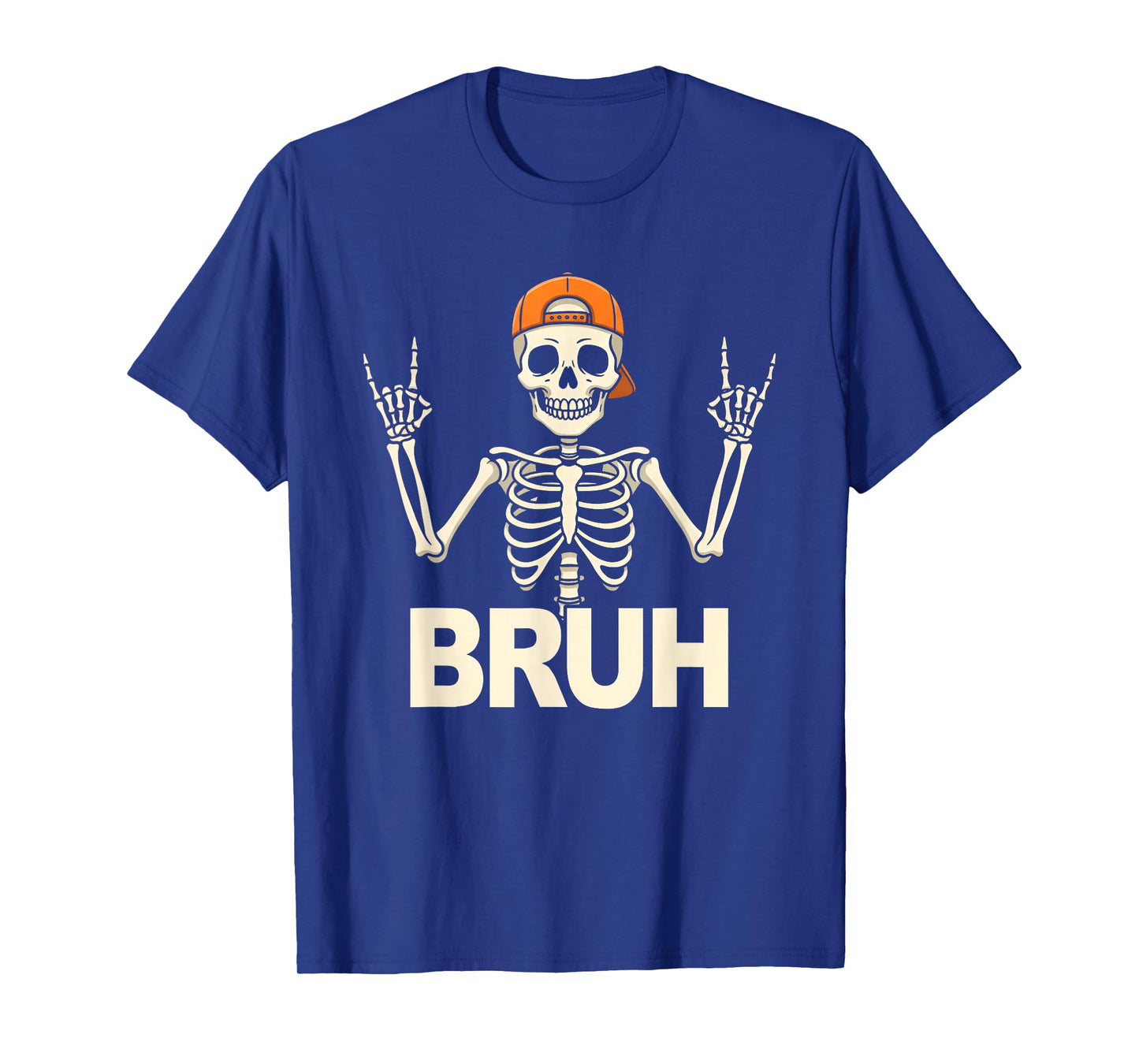 Halloween Bruh Skelton Rock Hand Funny Kids Boys Men Women T-Shirt