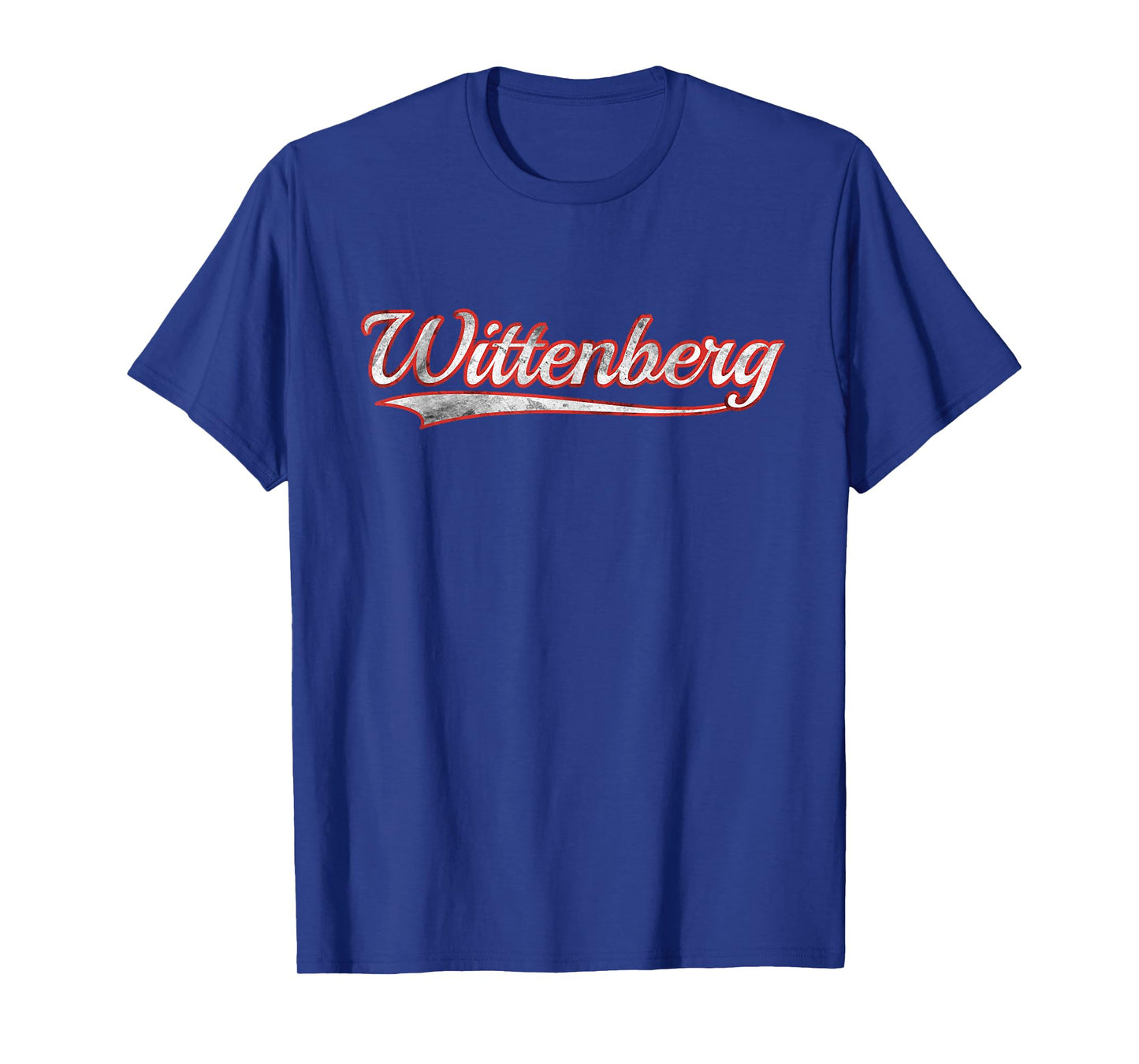 Wittenberg Vintage Varsity Distressed Throwback Style T-Shirt