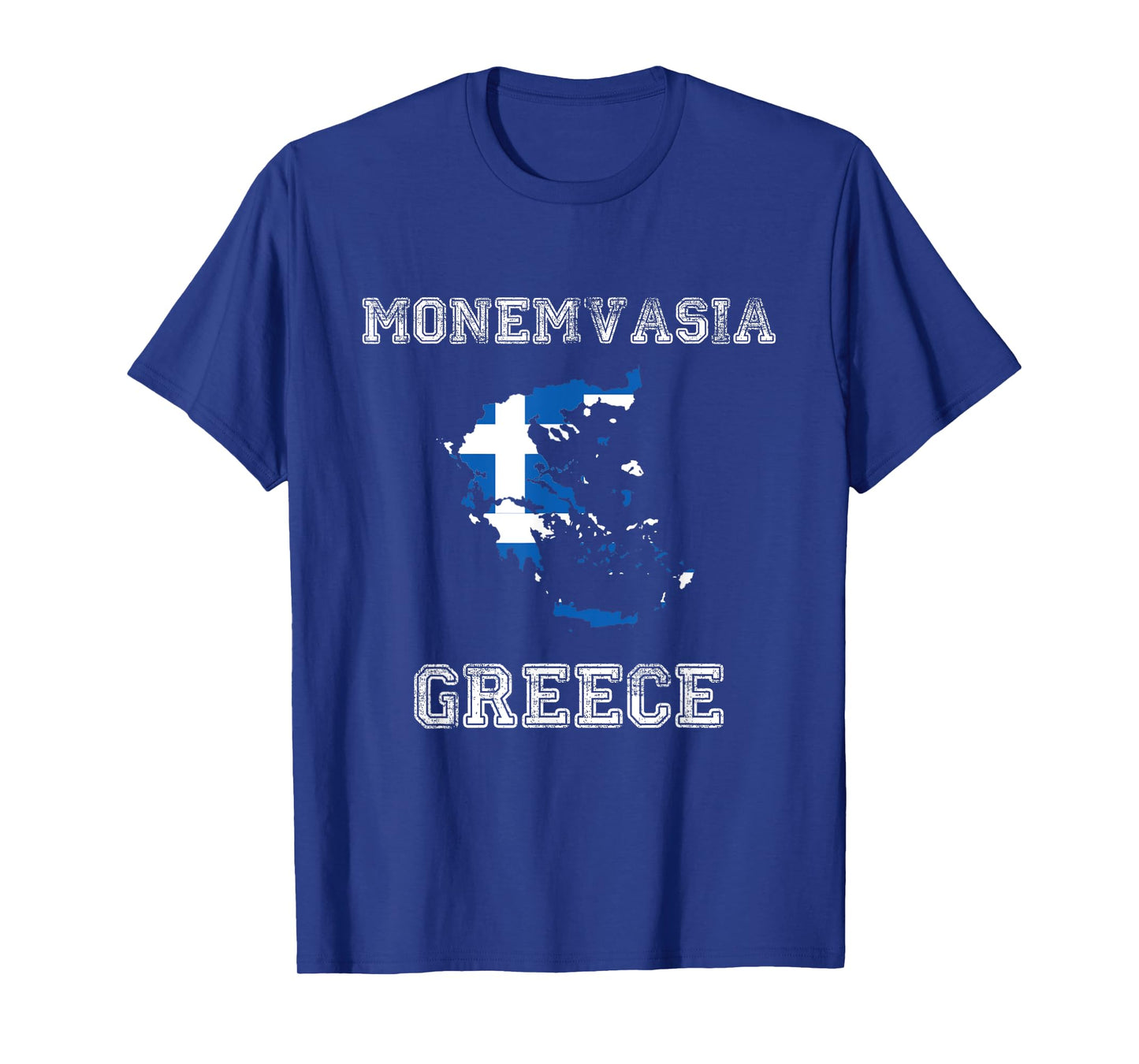 Retro Monemvasia Greece Distressed Greece Flag T-Shirt