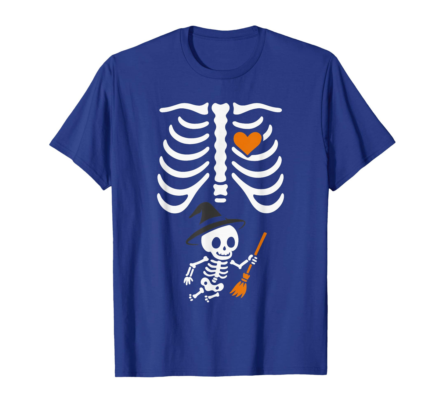 Pregnancy Baby Skeleton Witch Announcement Mom Halloween T-Shirt