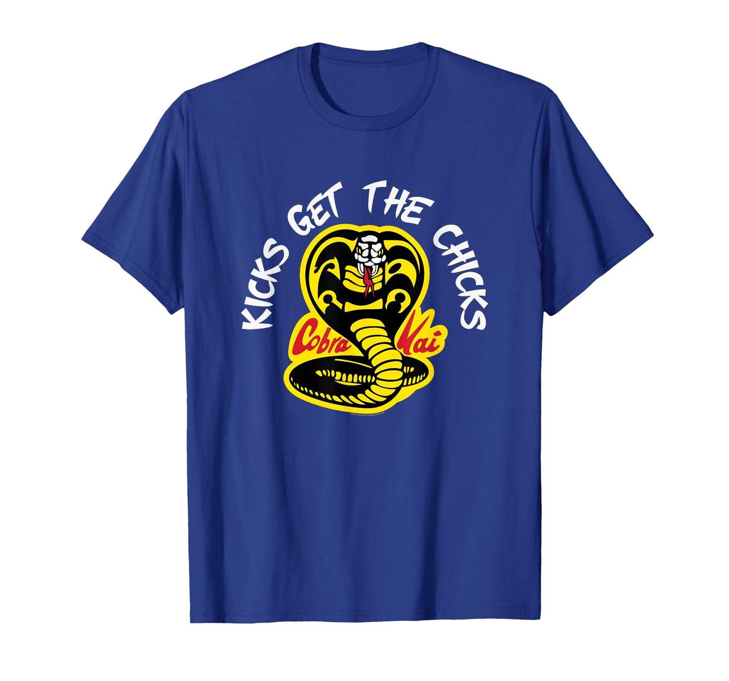 Cobra Kai Cobra Kicks Get the Chicks Unisex-Adults Black T-Shirt