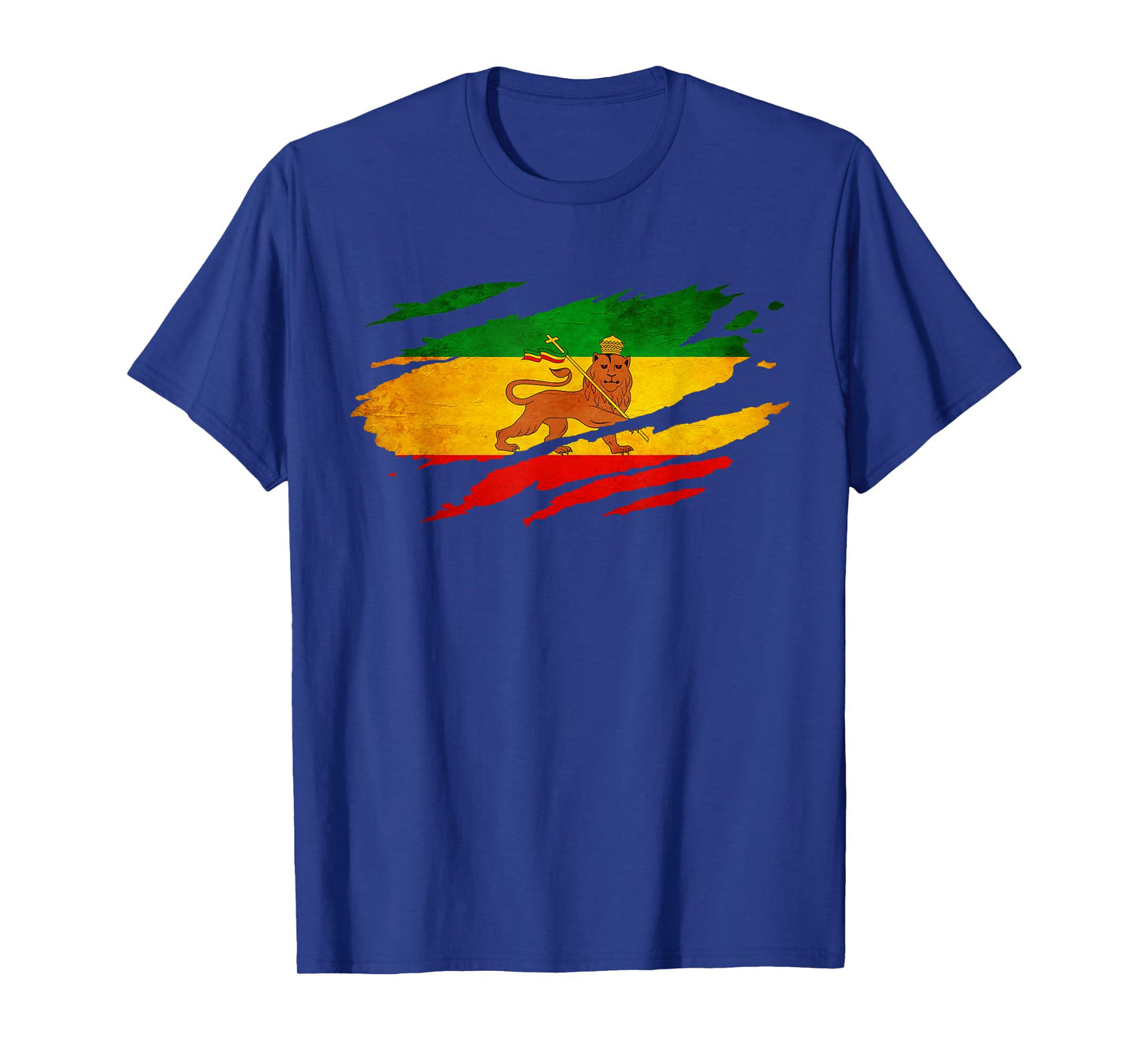 Vintage Old Ethiopia Flag shirt Lion Judah Rasta Reggae T-Shirt