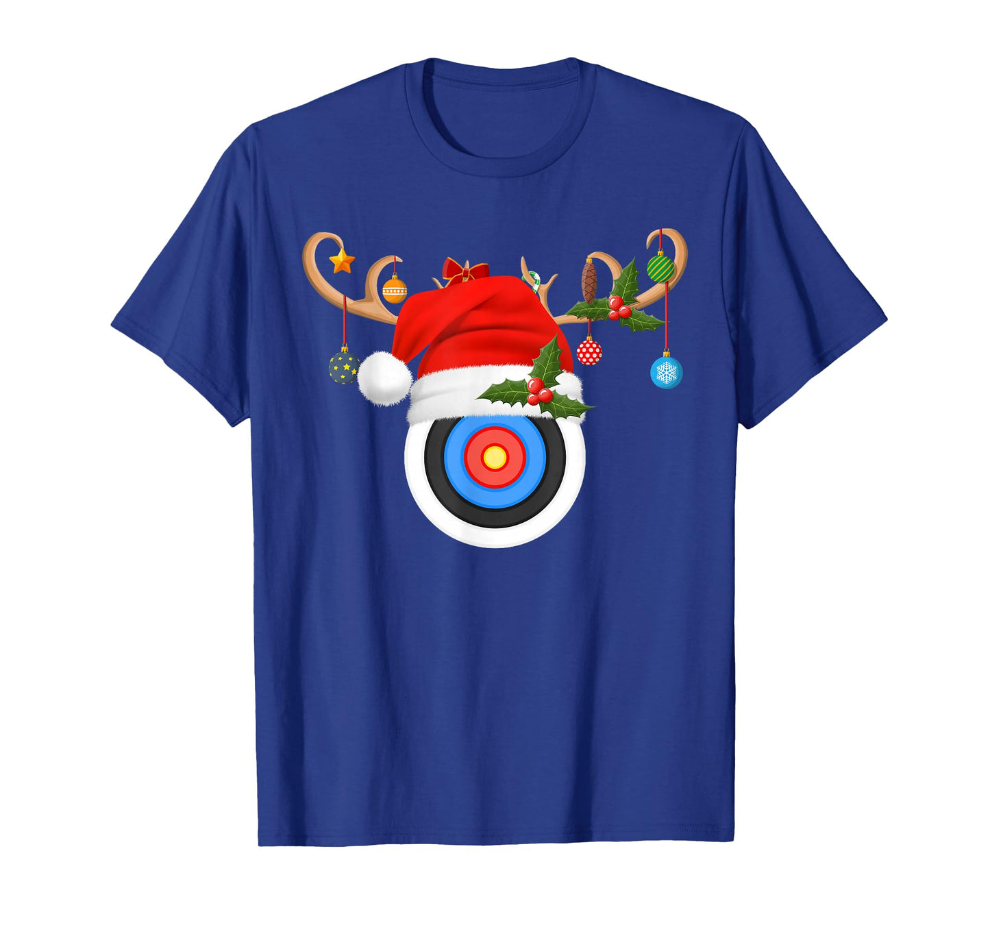 Archery Christmas Reindeer Santa Hat Sports Player Xmas T-Shirt