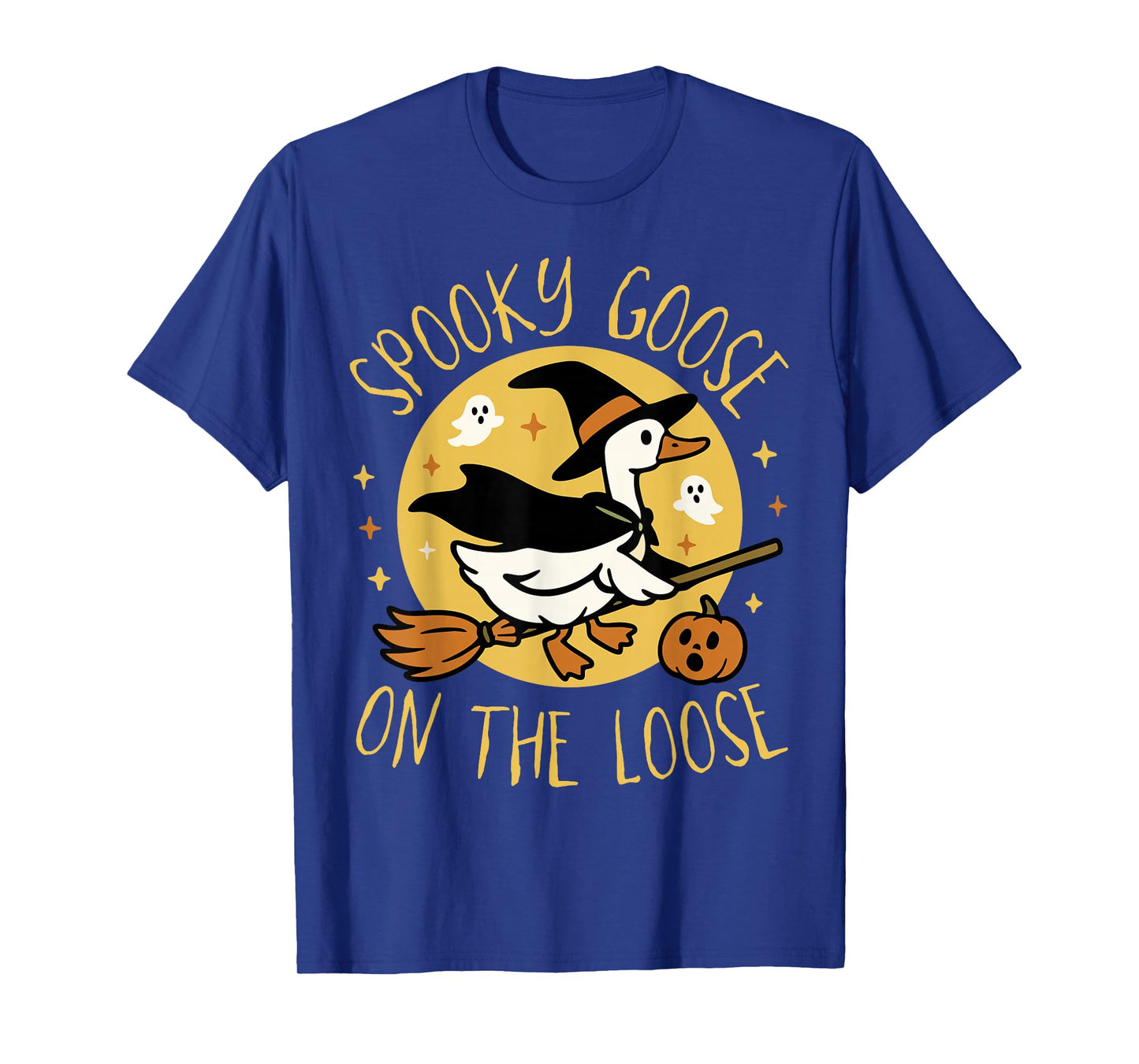 Spooky Goose On The Loose Funny Goose Witch Animal Halloween T-Shirt