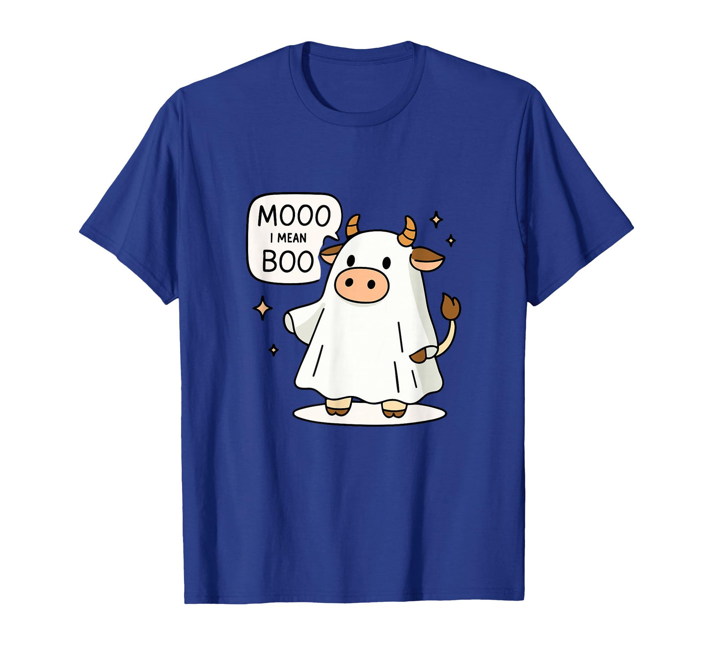 Moo I Mean Boo Halloween Highland Cow Ghost Cow Lover Farm T-Shirt