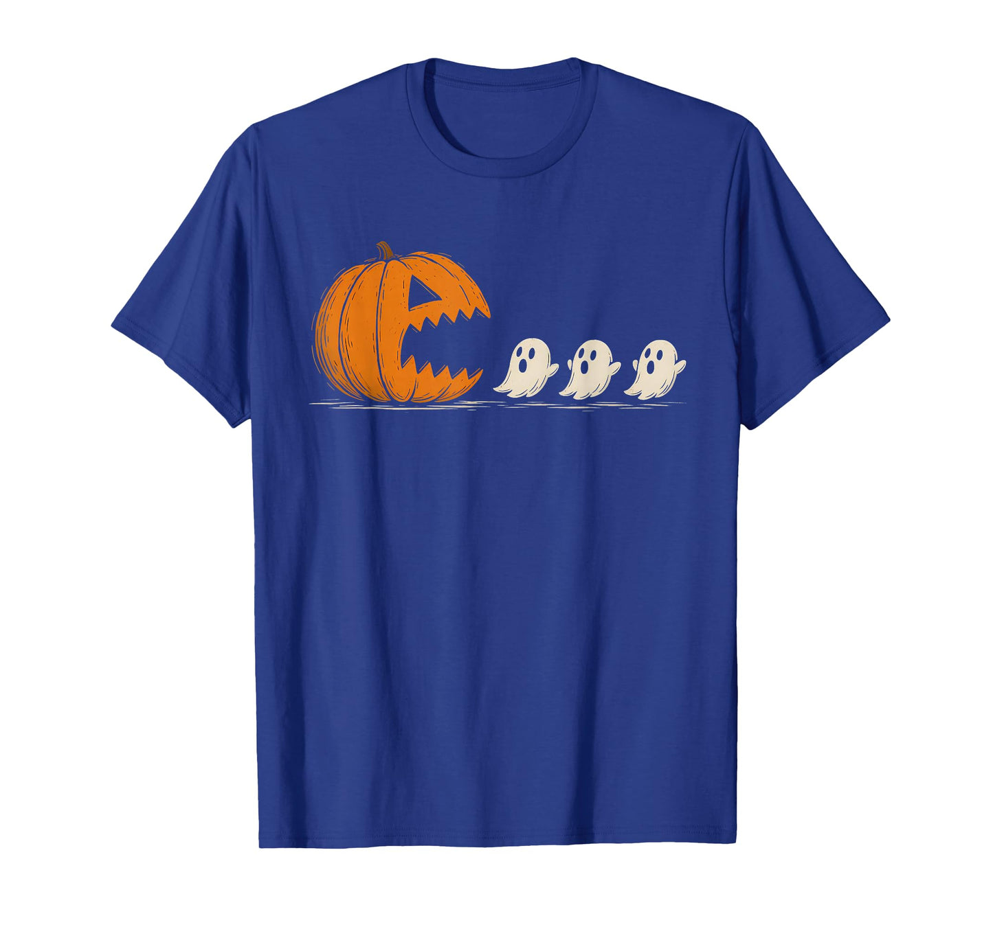 Halloween Gamer Pumpkin Eating Ghost Costume Men Boys Kids T-Shirt