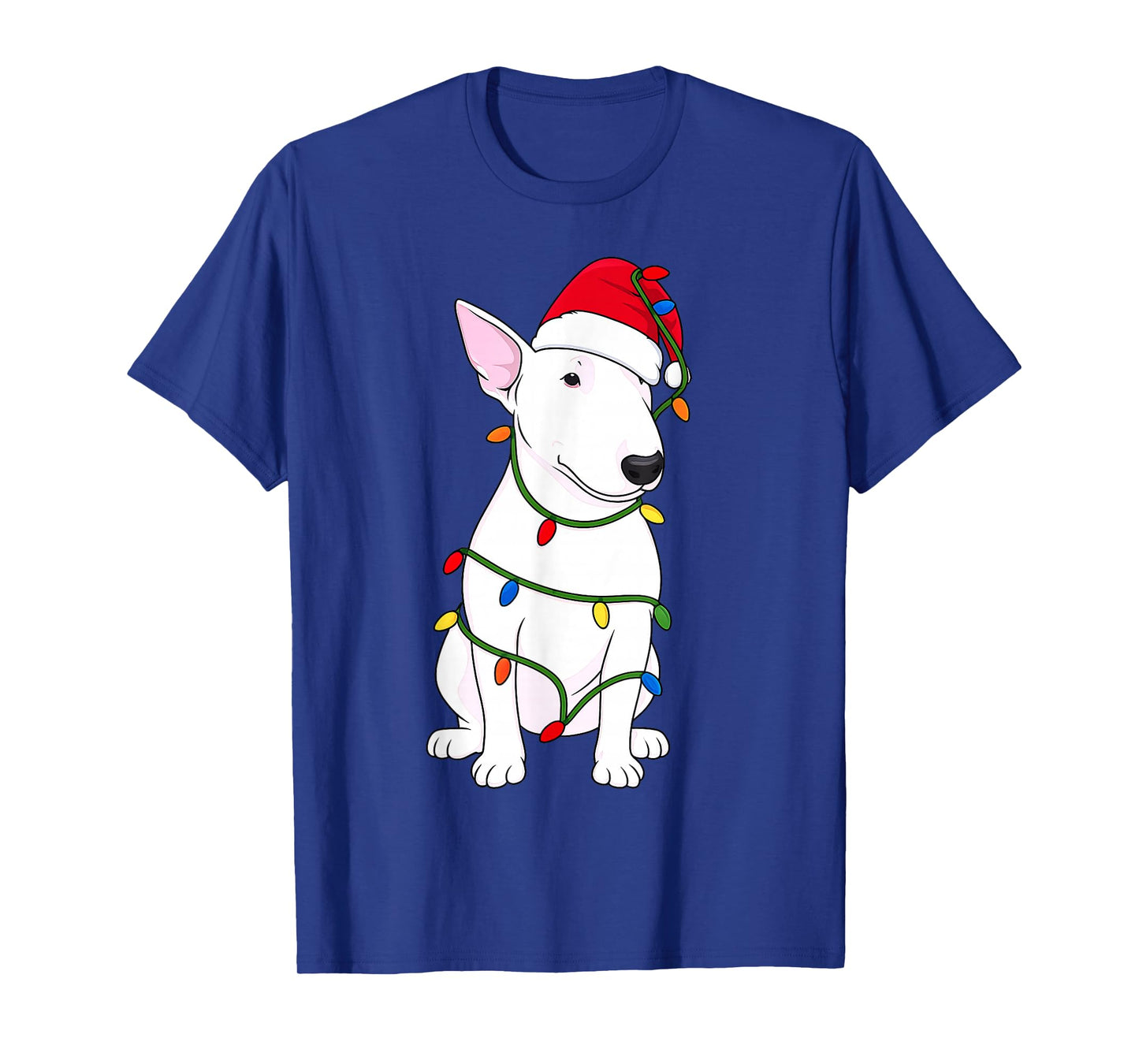 English Bull Terrier Christmas Tree Lights Holiday Dog Lover T-Shirt