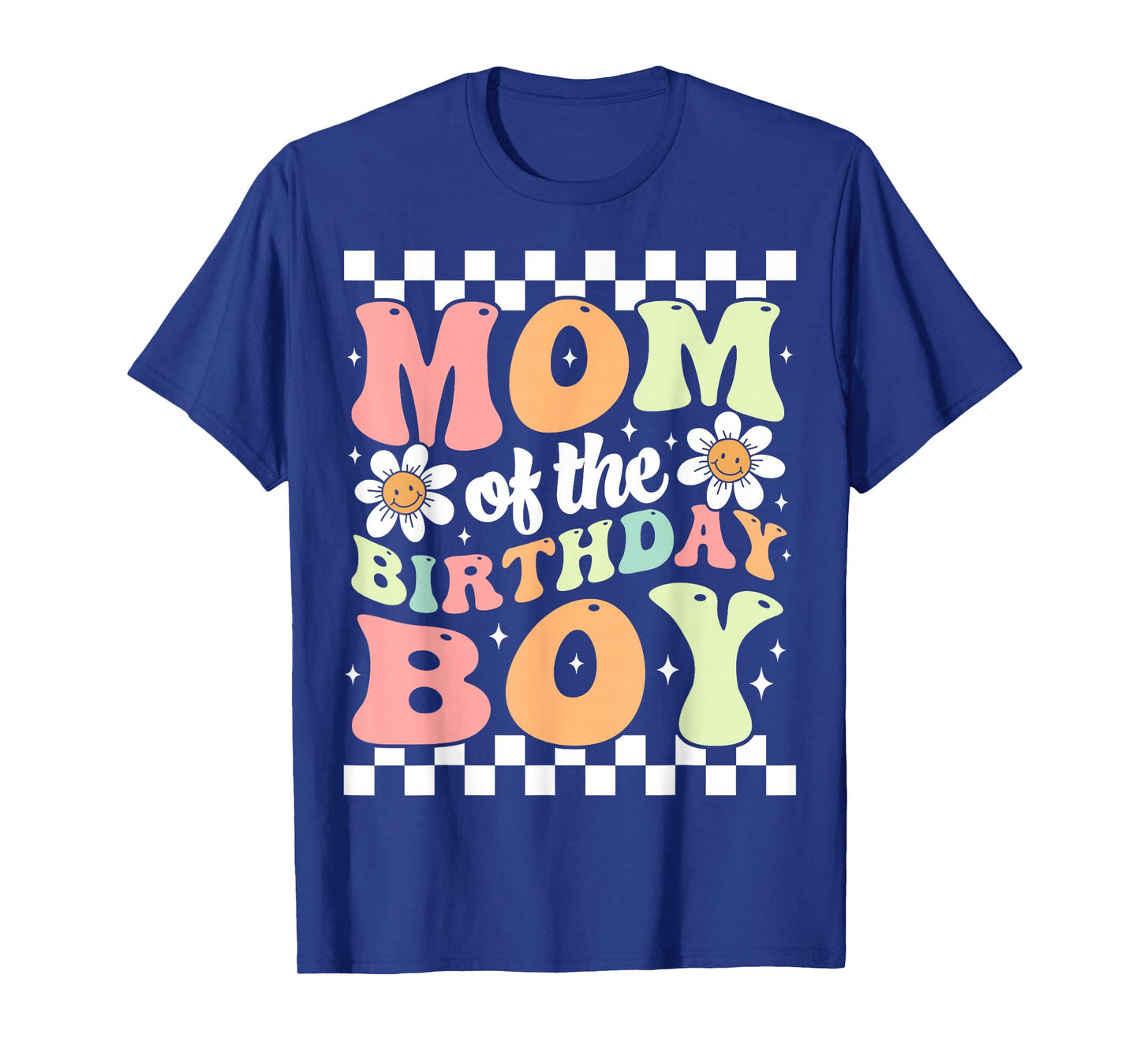 Mom of The Birthday Boy Cute Family Groovy Birthday Party T-Shirt