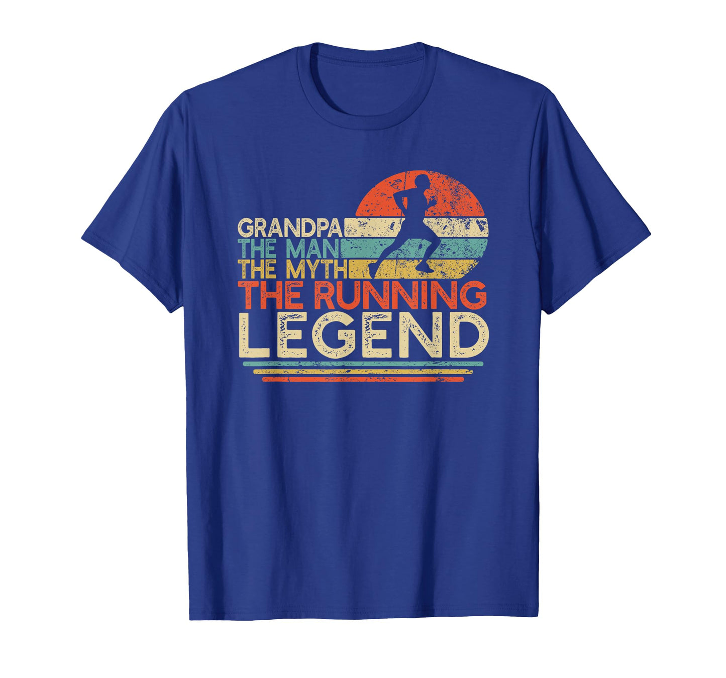Vintage Running Grandpa Man Myth Legend Marathon Runner Gift T-Shirt