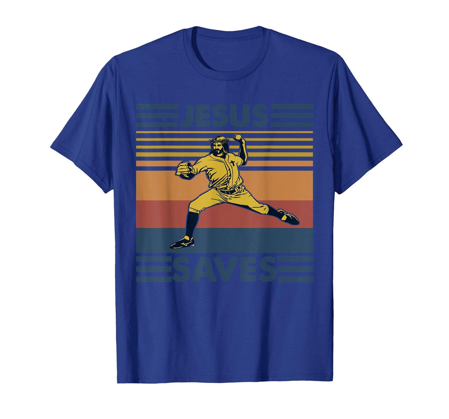 Retro Distressed Jesus Saves Baseball T-Shirt