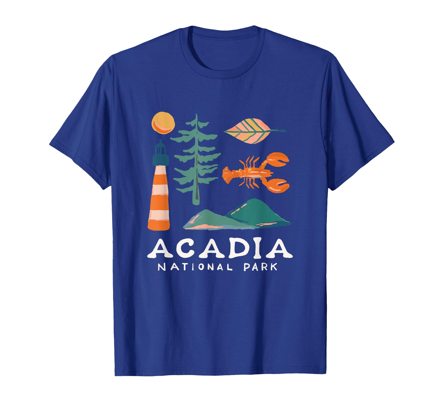 Acadia National Park Travel Icons Maine Vacation Souvenir T-Shirt