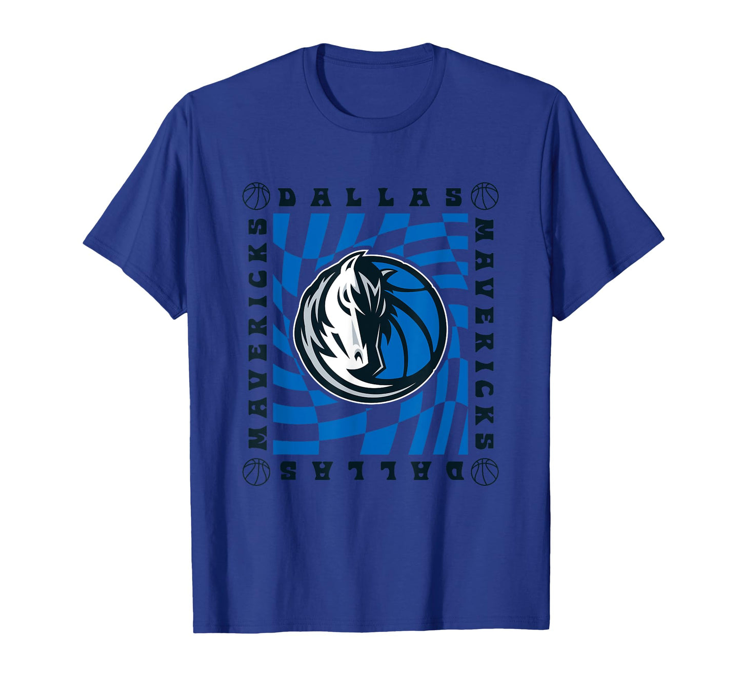 NBA Dallas Mavericks Retro Checkerboard Wave T-Shirt