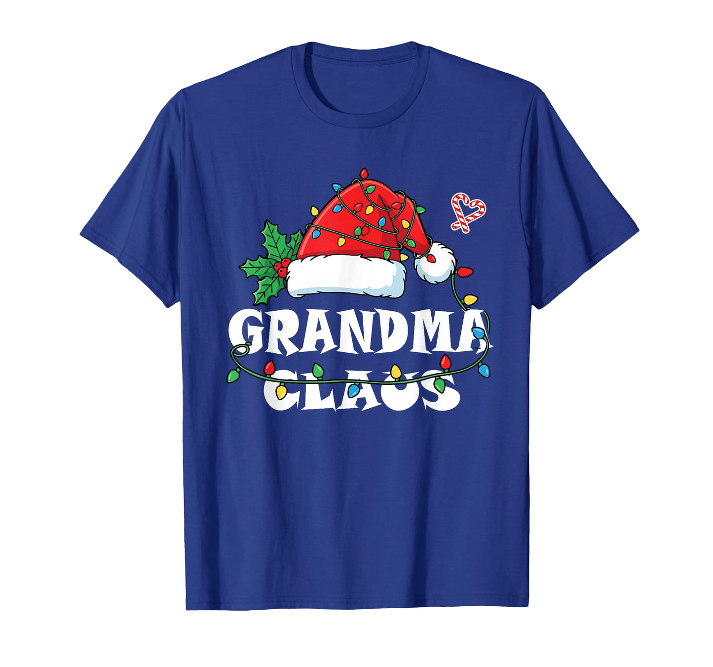 Grandma Claus Christmas Lights Santa Family Matching Women T-Shirt