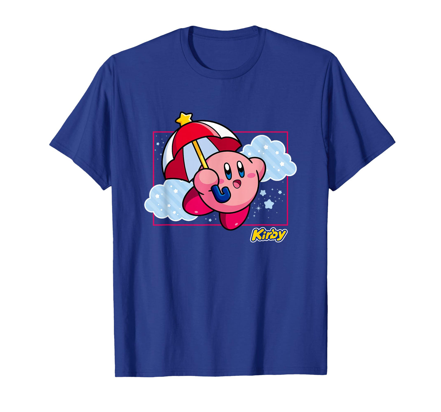 Kirby Magical Umbrella Pastel Cloudy Panel T-Shirt