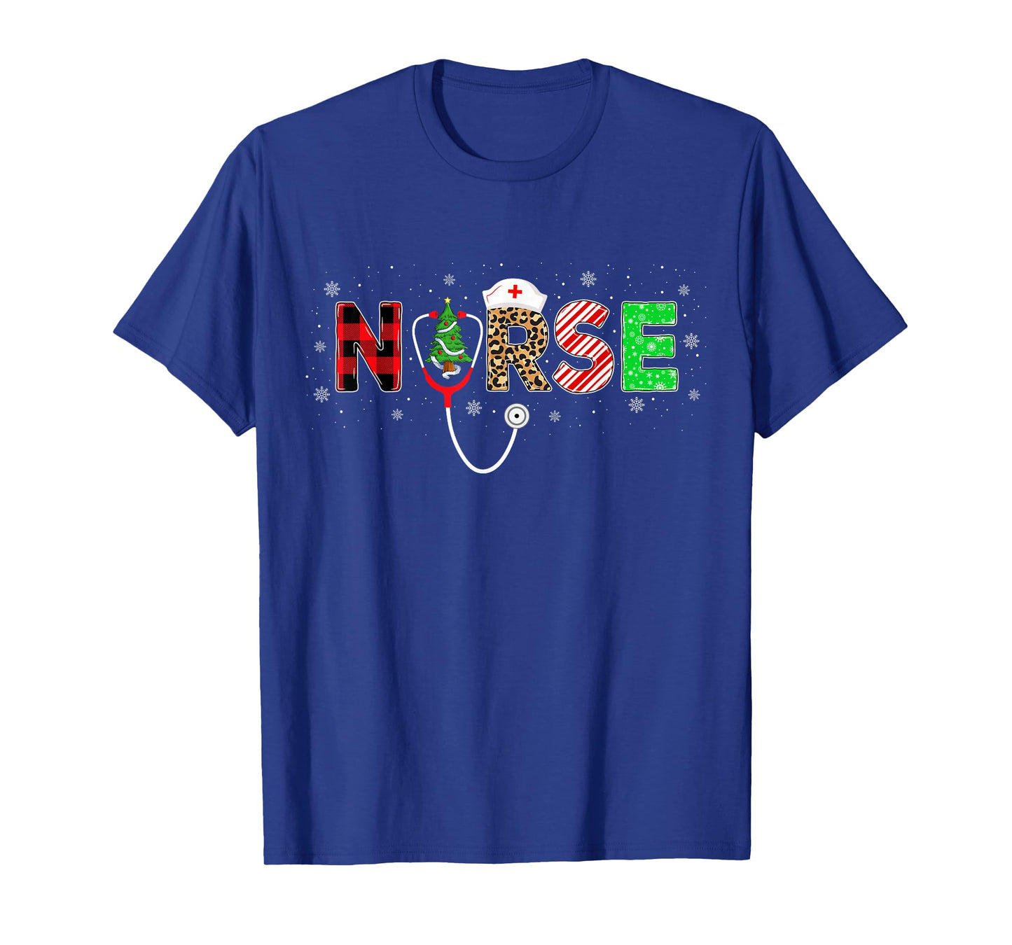 Nurse Scrub Top Santa Elf Reindeer Nurse Christmas Pajamas T-Shirt