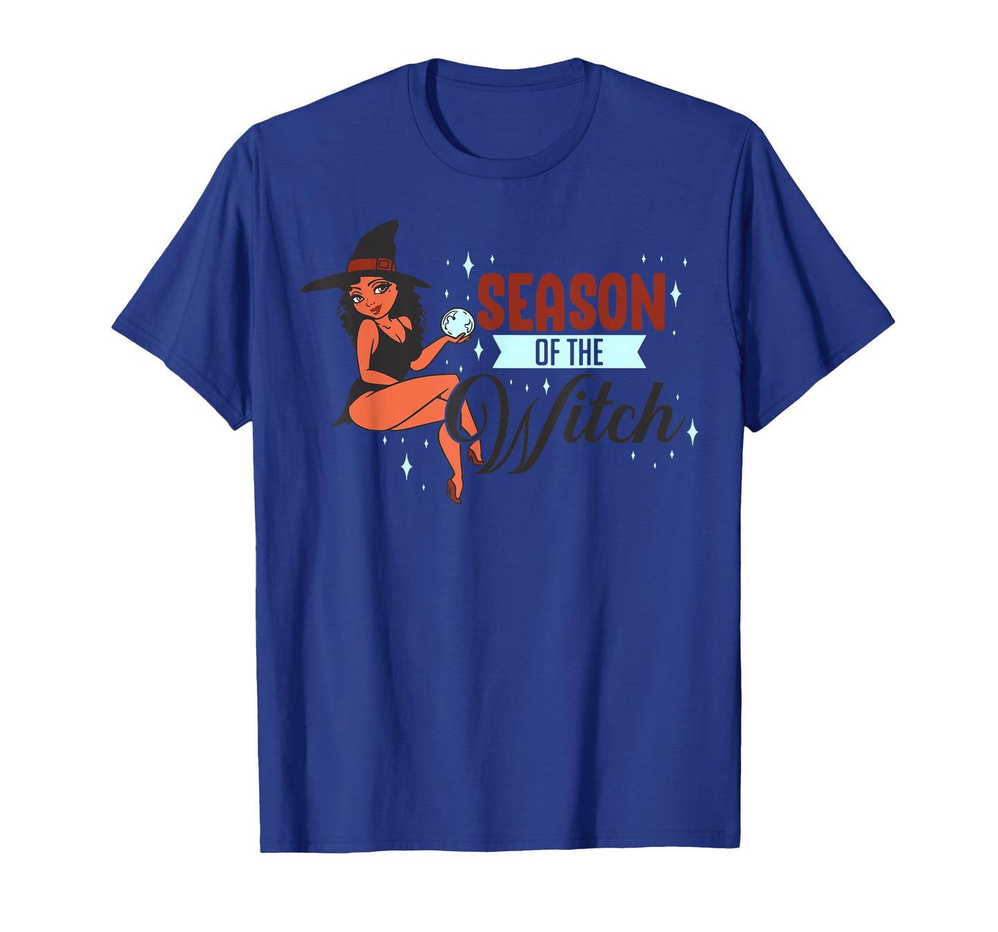 Funny Halloween Black Melanin Witch Season of The Witches T-Shirt
