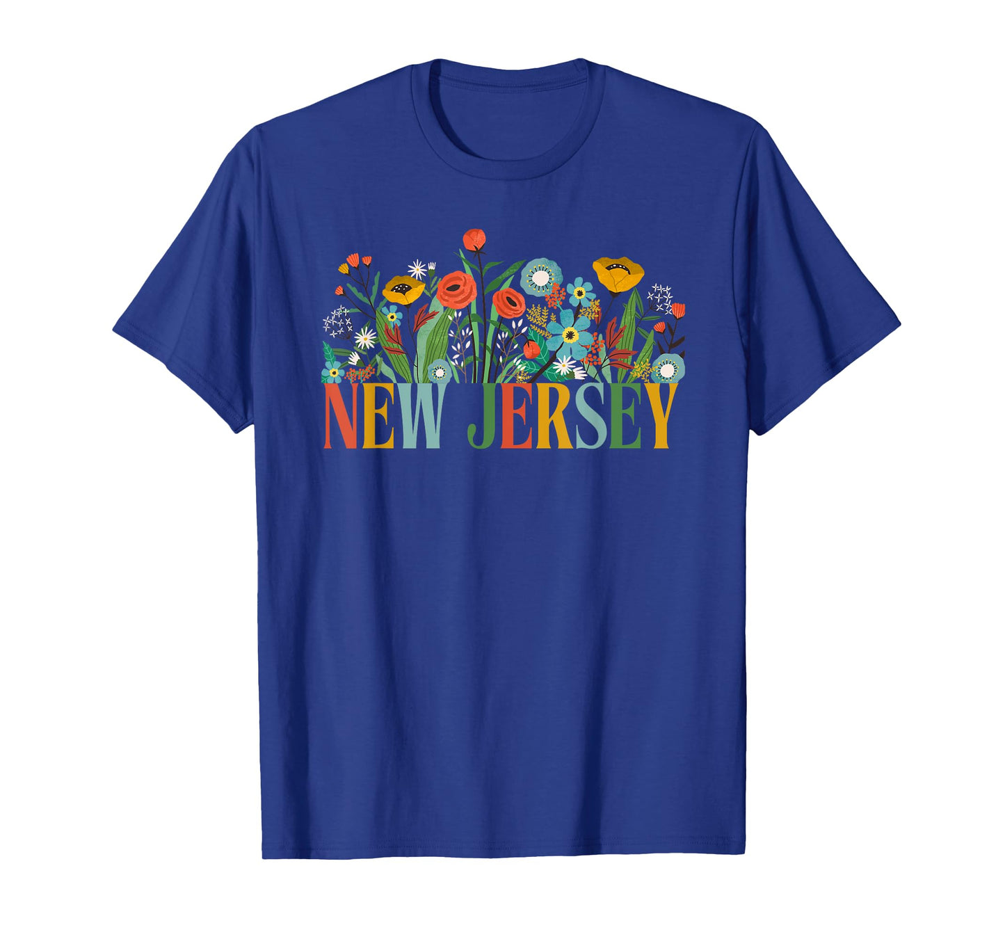 New Jersey Floral Garden State Vacation T-Shirt