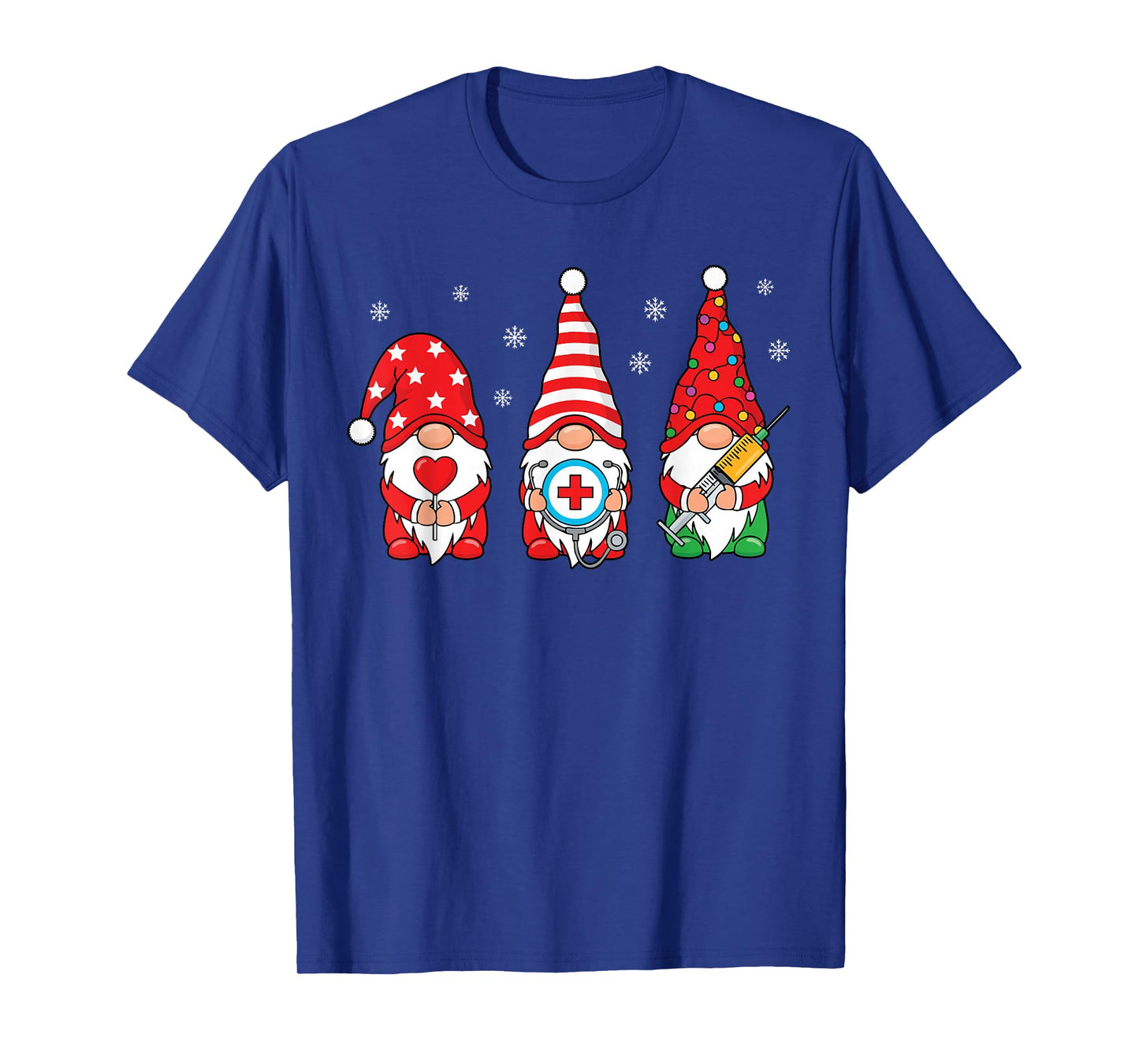 Nurse Christmas Gnomes Xmas Scrub Top ER Rn Nursing Gnomies T-Shirt