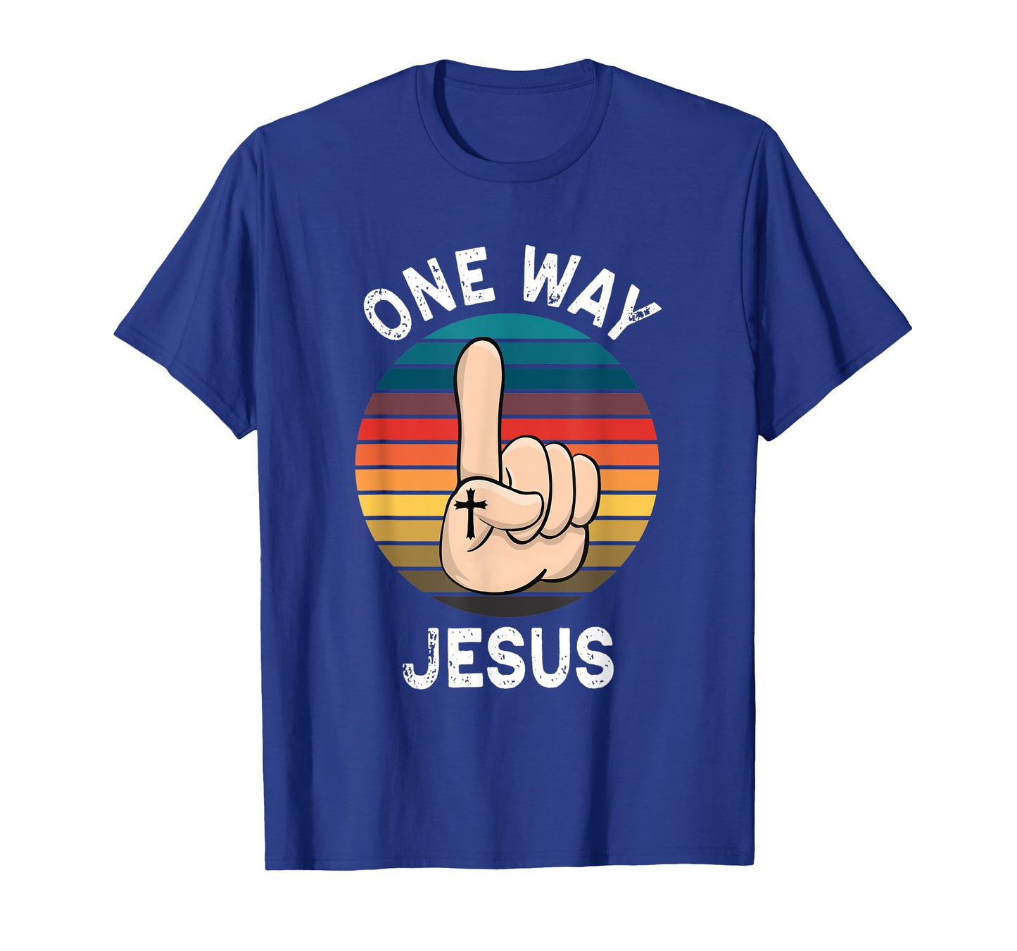 Vintage Finger Up People Christian Revolution One Way Jesus T-Shirt
