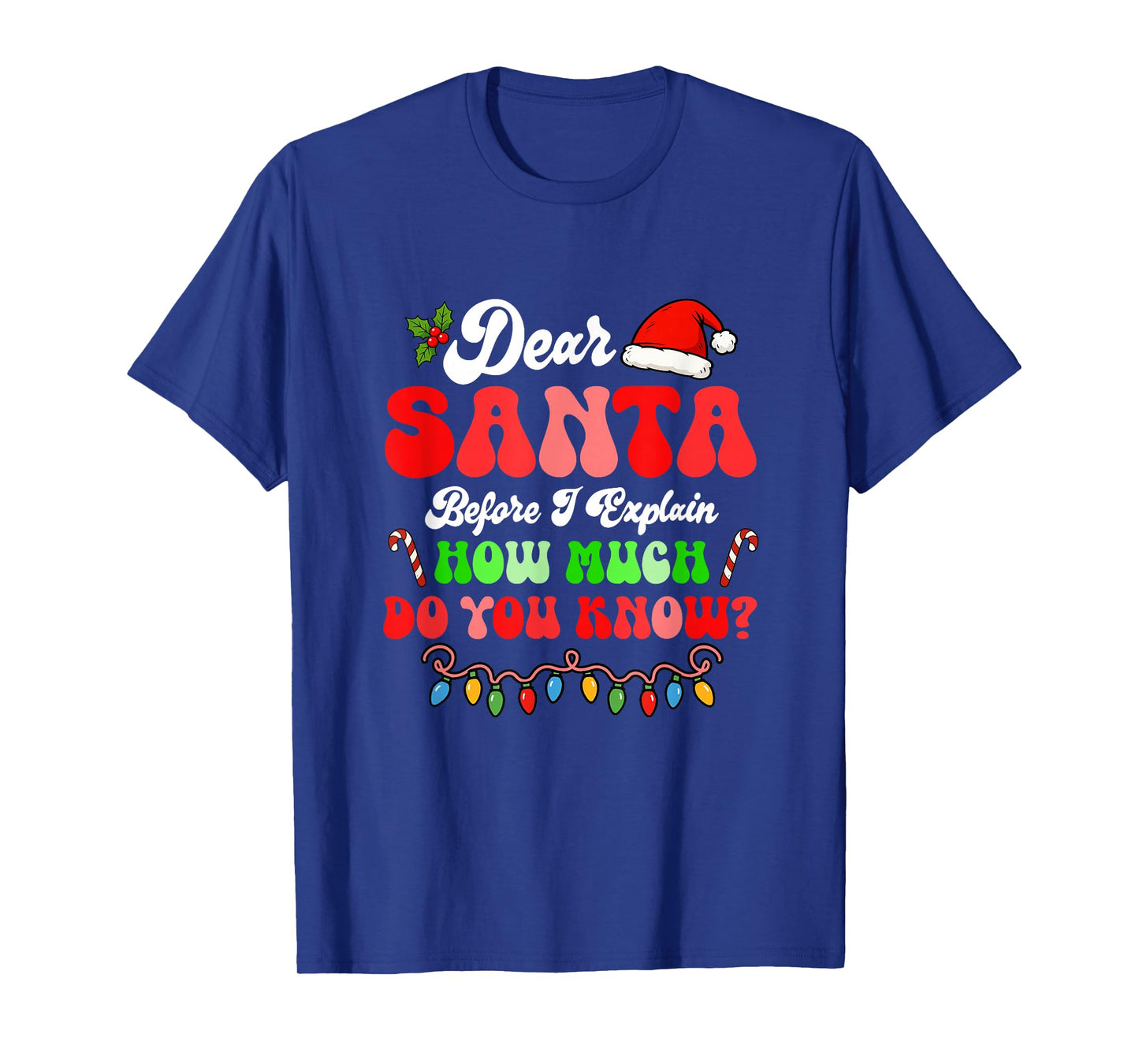 I Can Explain Christmas Colorful Lights Santa Costume Family T-Shirt