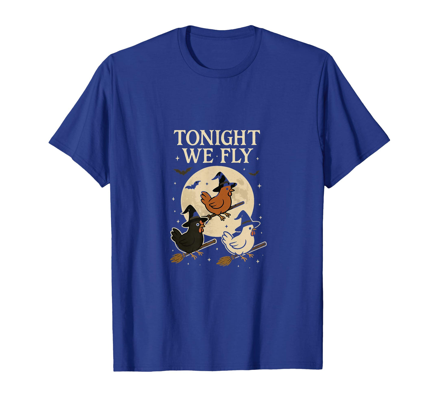Funny Halloween Chickens Witch Broomstick Tonight We Fly T-Shirt