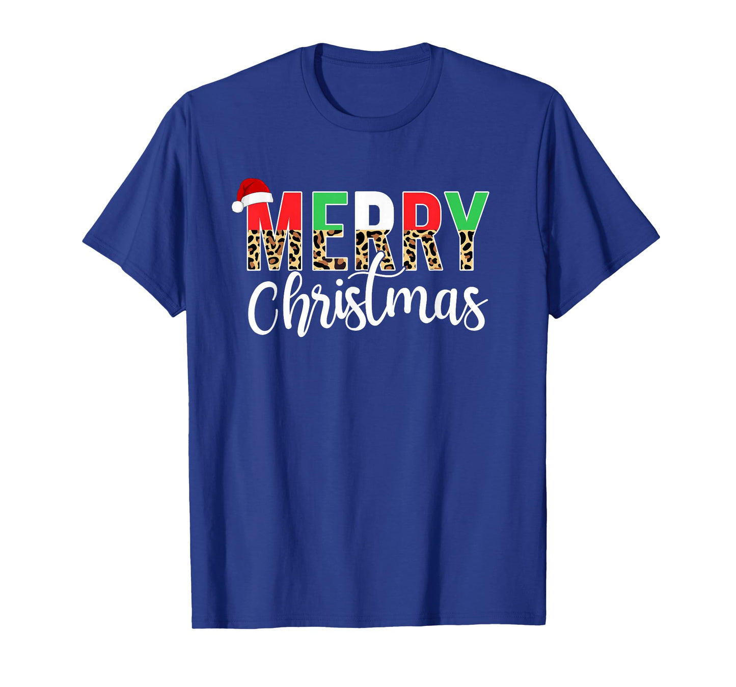 Merry Christmas Leopard Print Xmas Family Matching Men Women T-Shirt