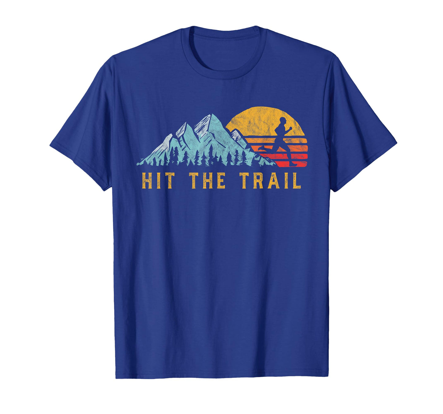 Hit the Trail, Runner - Retro Style Vintage Running Graphic T-Shirt