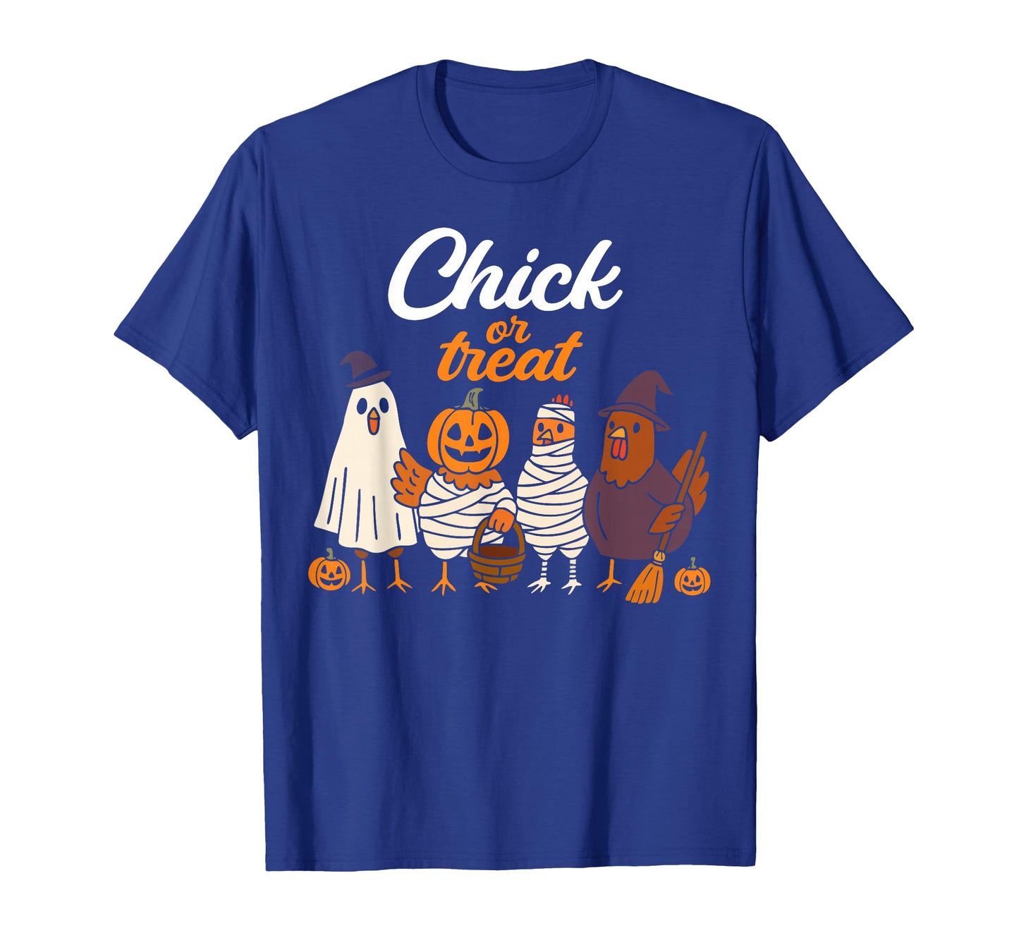 Chick Or Treat Funny Halloween Pumpkin Ghost Spooky Chicken T-Shirt
