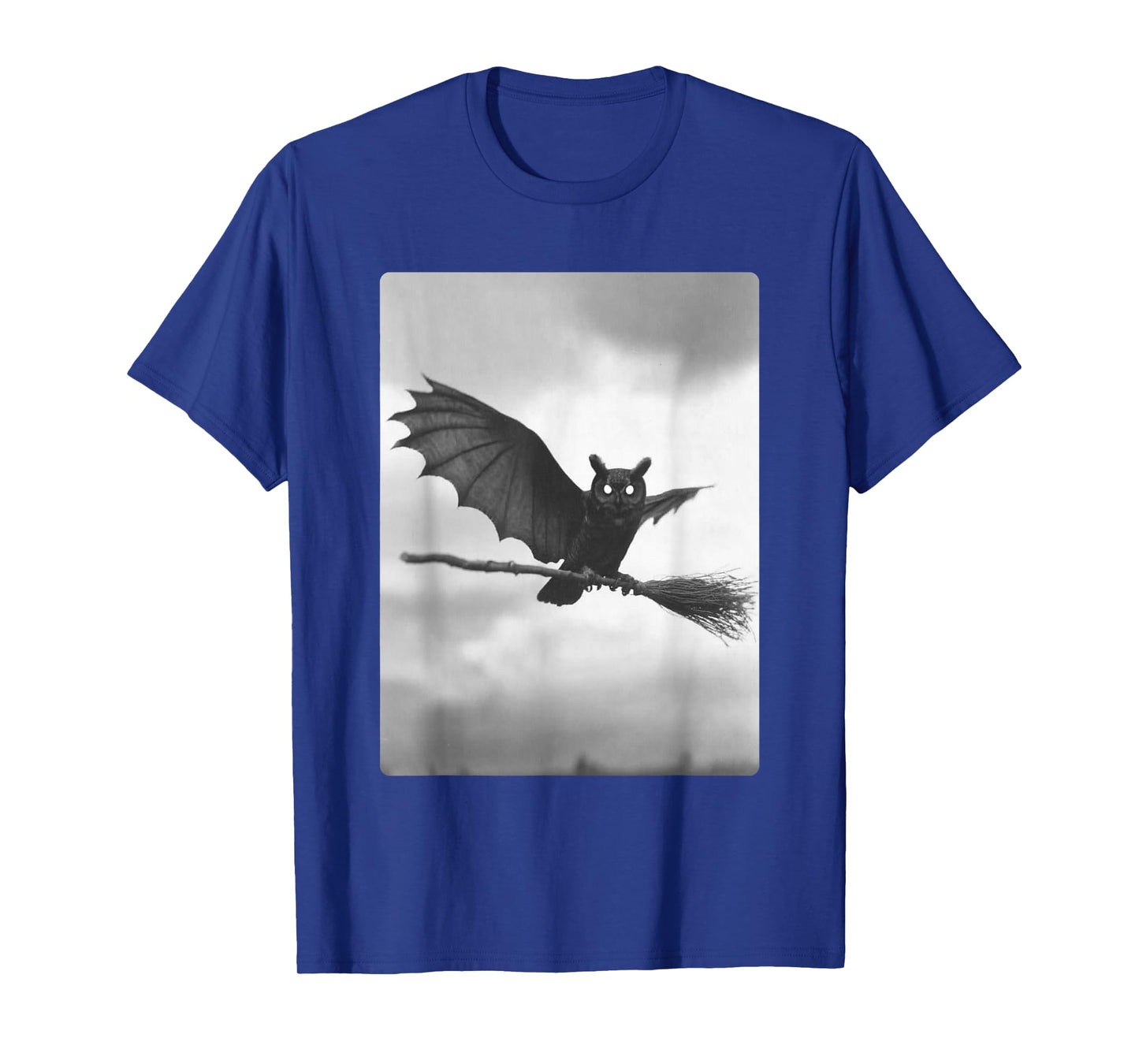 Gothic Owl Witch Broom Bat Wings Spooky Halloween Animal T-Shirt