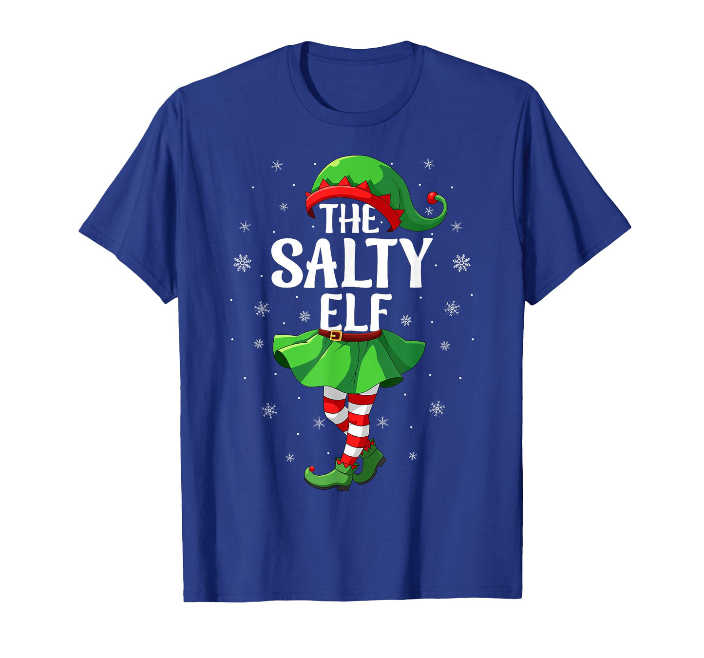 Salty Elf Christmas Girls Women Elf Squad Xmas Family T-Shirt