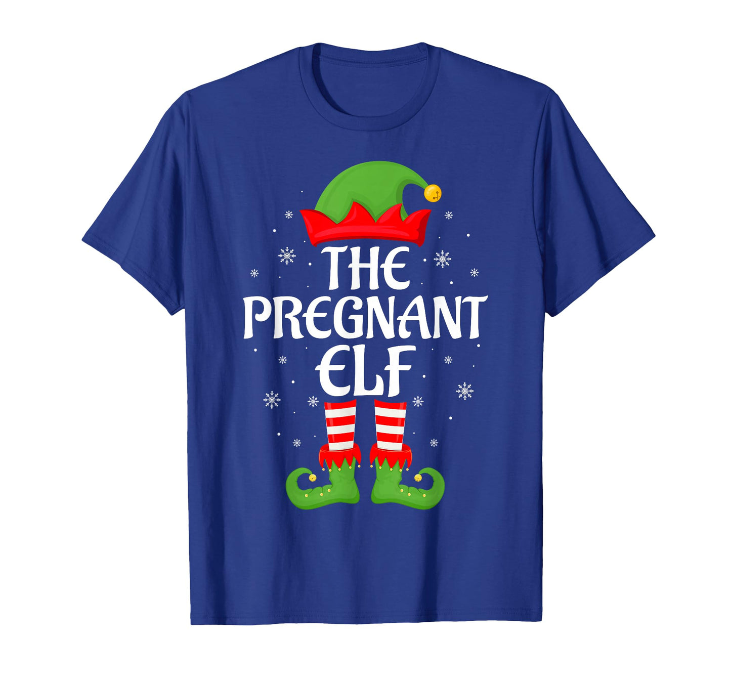Pregnant Elf Xmas Family Matching Elf Squad Christmas Women T-Shirt