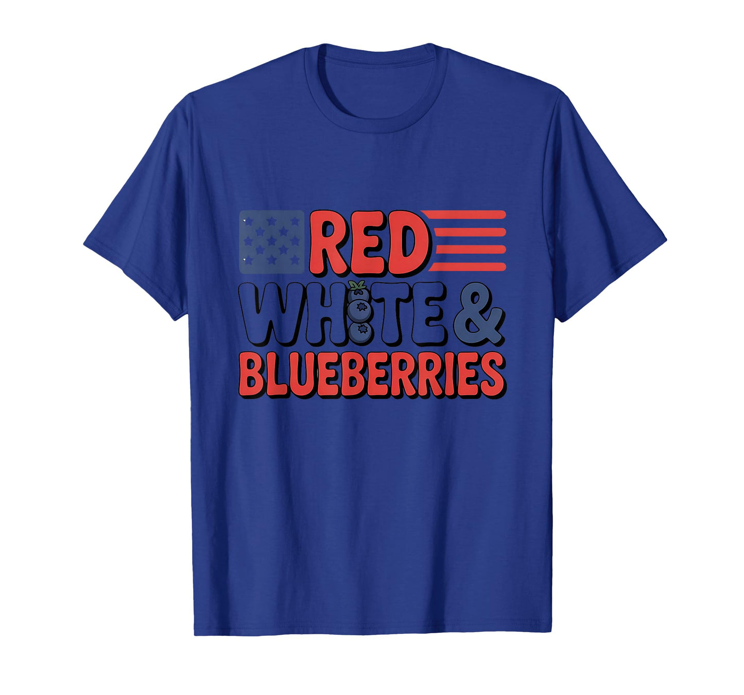Red White & Blueberries Retro Patriotic Independence Day T-Shirt