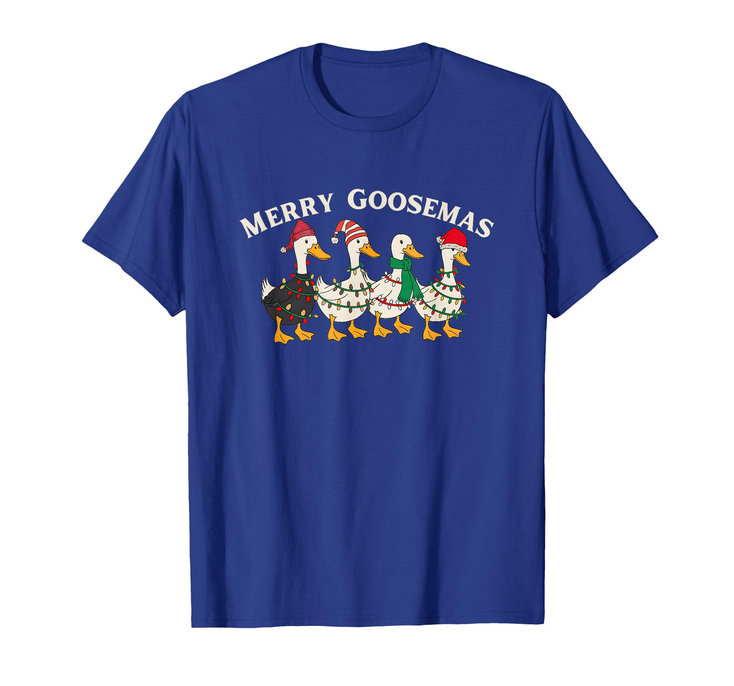 Cute Christmas Silly Goose Holiday Festive Santa Hat Geese T-Shirt