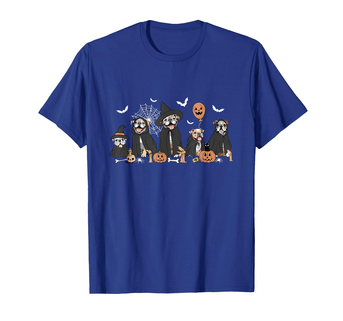 Witch English Bulldog Halloween Ghost Bulldog Dog Mom T-Shirt