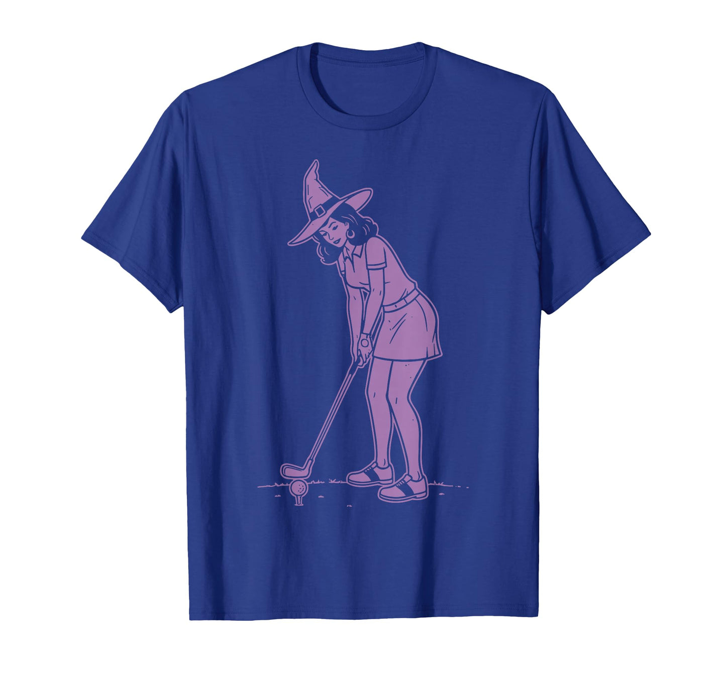 Cute Halloween Golf Golfing Pin-up Witch Golfer Woman T-Shirt