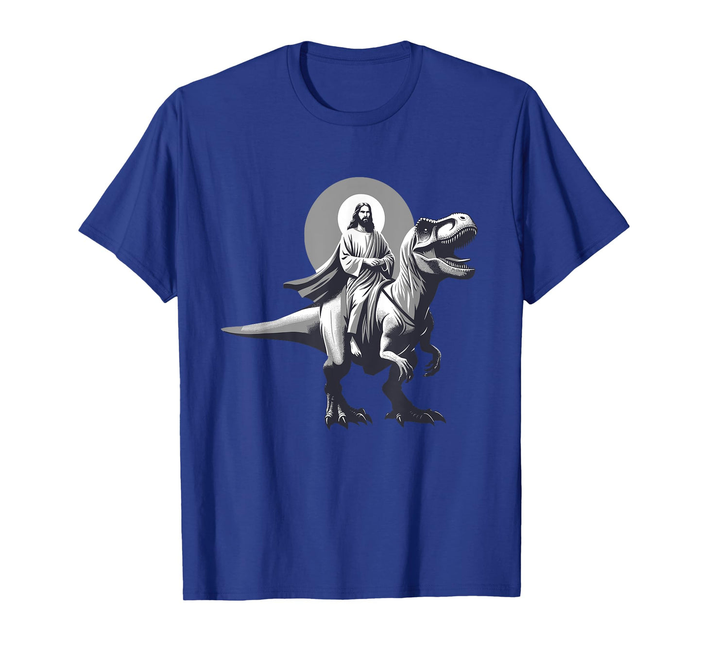 Funny Jesus Riding T-Rex Dinosaur Meme Parody for Believers T-Shirt